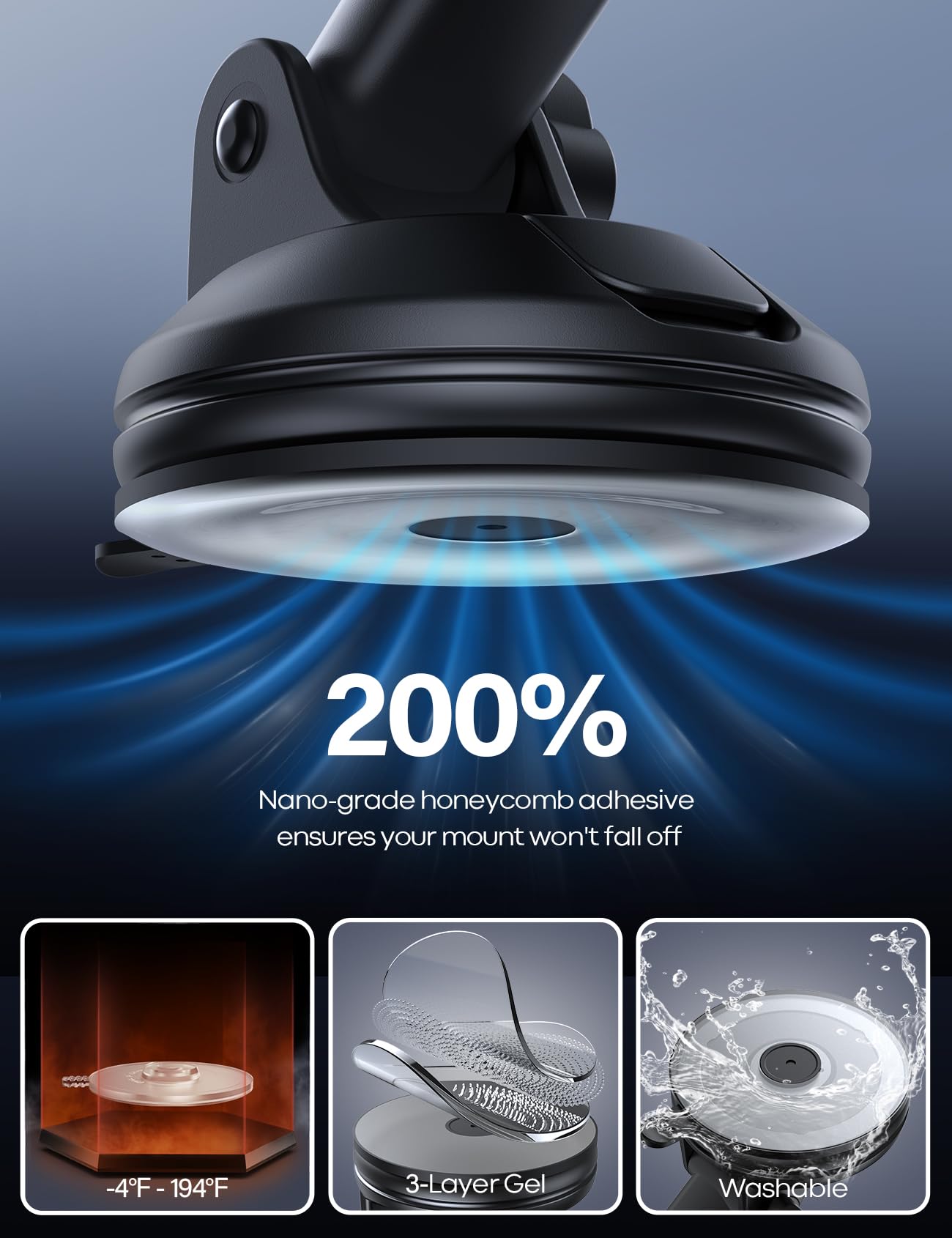 Lamicall Cell Phone Holder Car   [Ultra 70Lbs Suction] Phone Mount For Car Quick Release Adjustable Car Phone Holder Mount Dashb