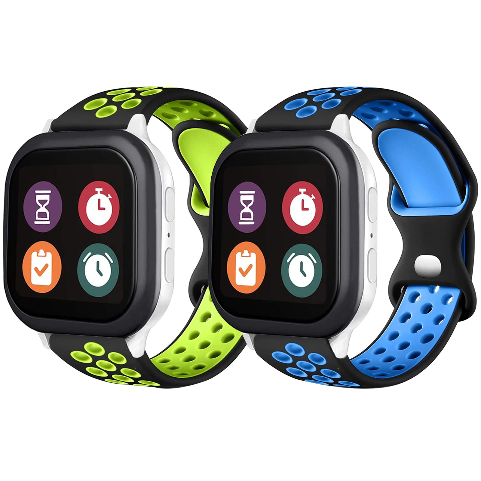 2 Pack Gizmo Watch Band Replacement For Kids, Silicone Sport 20Mm Soft Breathable Smartwatch Band Compatible With Gizmo Watch 2,