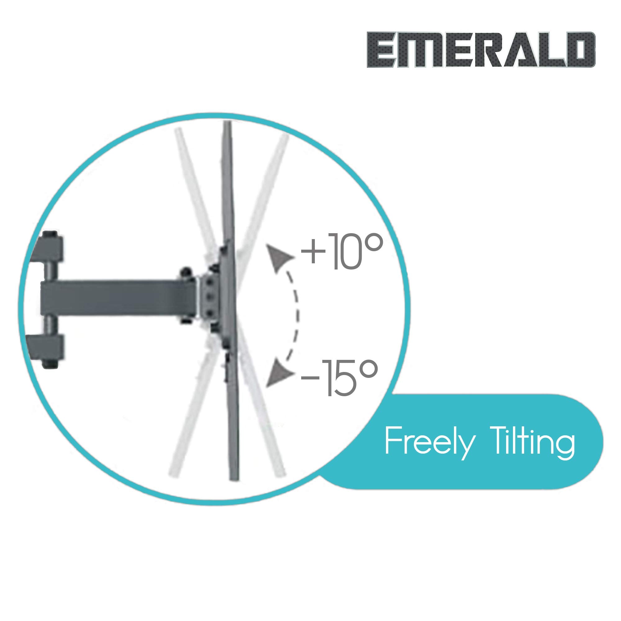 Emerald Extra Extension Full Motion Tv Wall Mount Bracket For 37 70Inch Tvs   Universal Mount For Sony Lg Samsung 32' 42' 48' 55' 60' 65' 70'   And All Other Brands