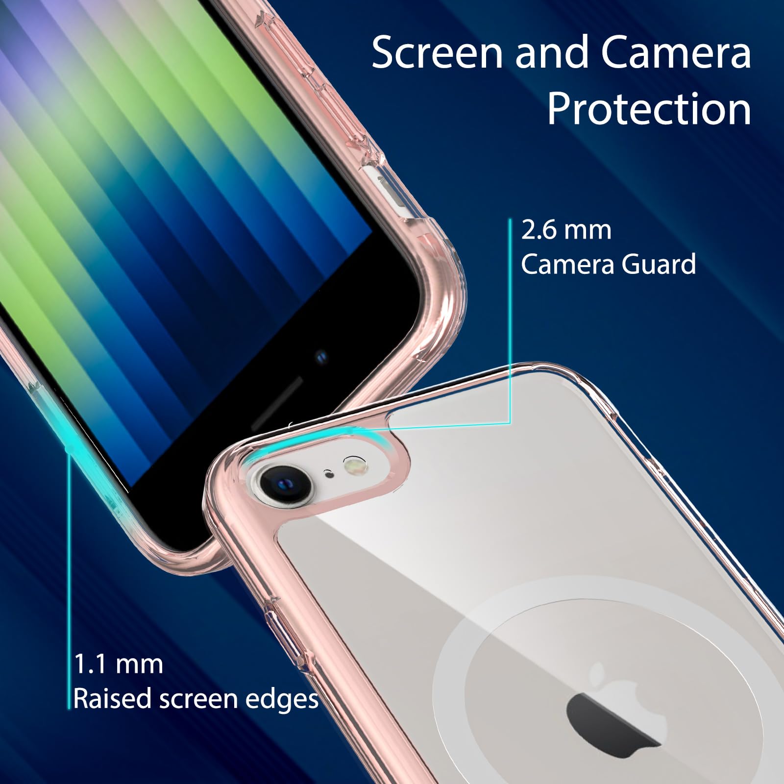 Magnetic For Iphone Se Case 2022/2020,Iphone 8/7 Case,Compatible With Magsafe,Shockproof Anti Scratch Clear Thin Slim Phone Case