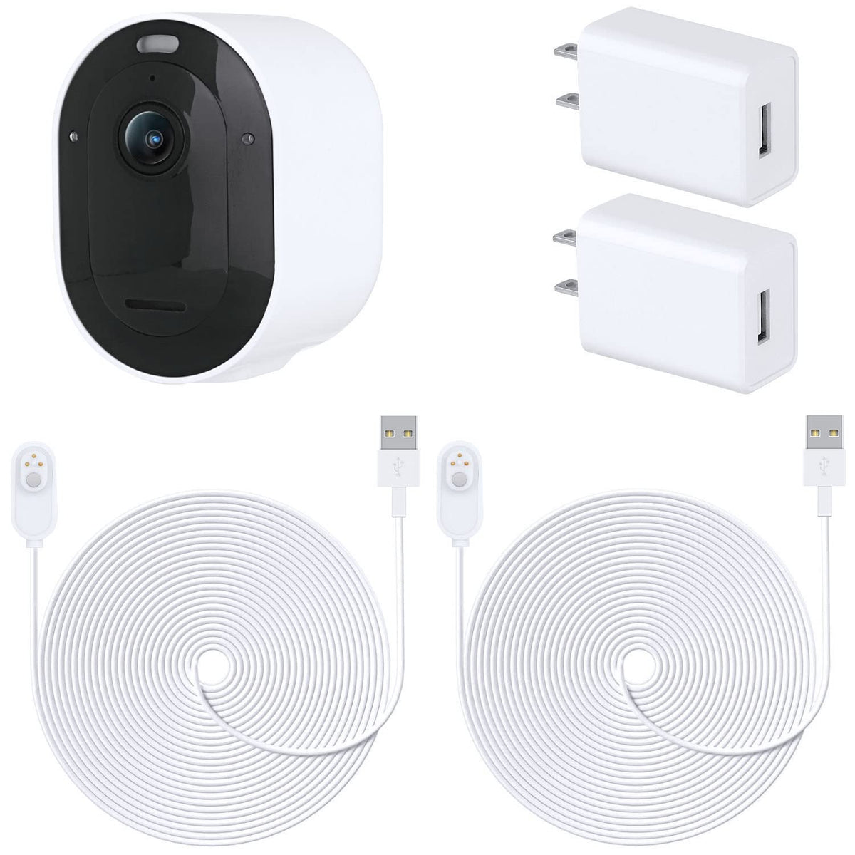 Alertcam 2Pack 16.4Ft/5M Power Cable For Arlo Pro 3/Pro 3 Floodlight/Arlo Pro 4/Arlo Pro 5S/Arlo Ultra/Arlo Ultra 2 Camera, Weat