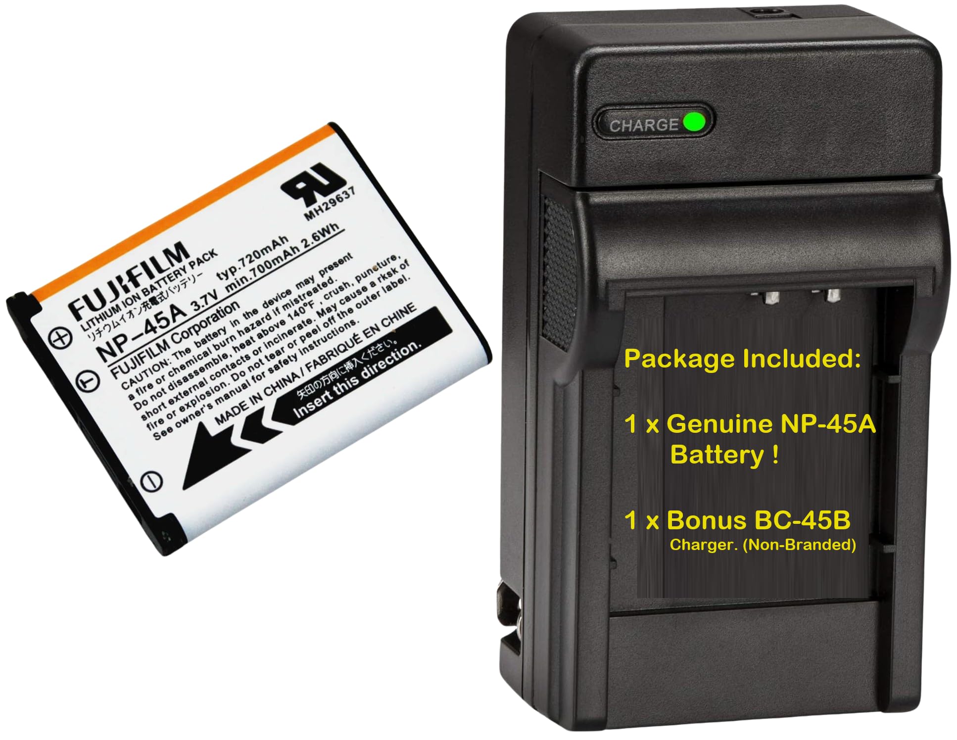 Bc45Bkit Bc45B Battery Charger + Np45A Li Ion Battery For Fuji