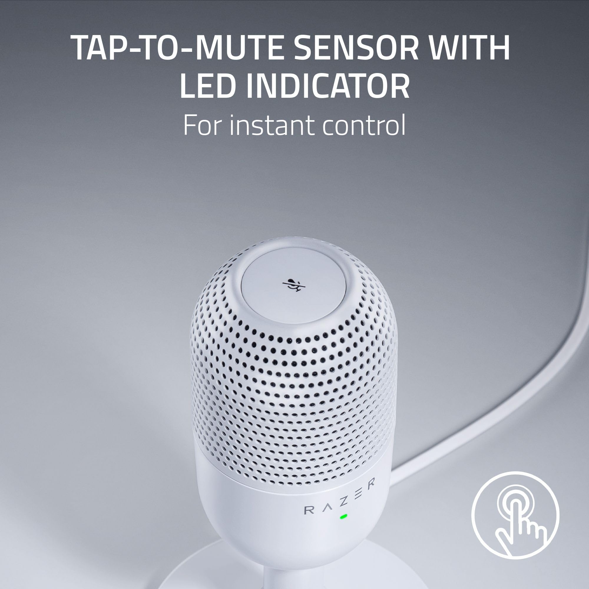 Razer Seiren V3 Mini Usb Microphone: Condenser Mic   Supercardioid Pickup Pattern   Tap To Mute Sensor With Led Indicator   Shoc