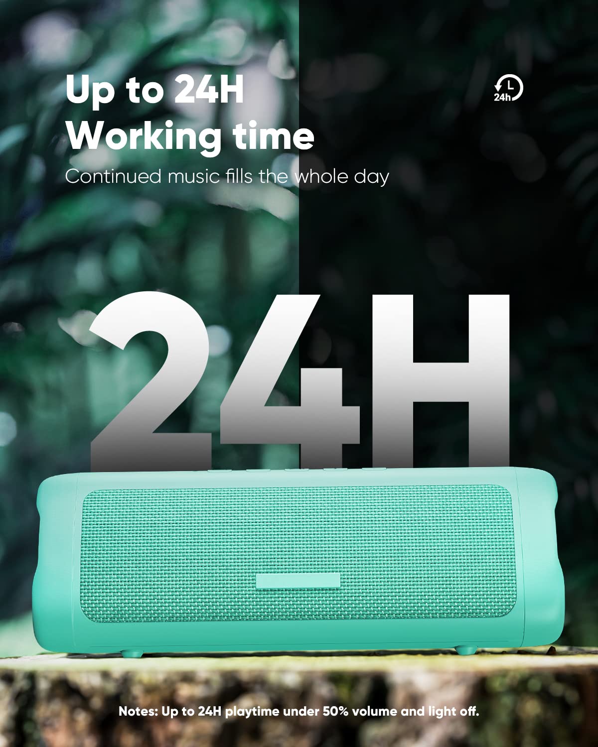 Ipx5 Waterproof Bluetooth Speaker With 24H Playtime   For Home/Outdoor/Beach