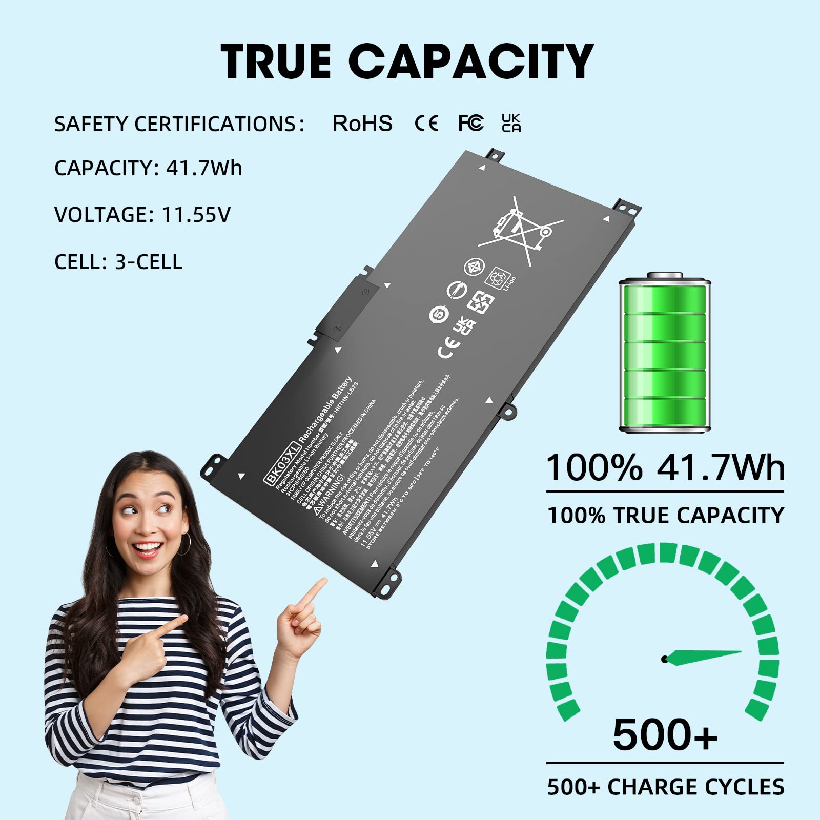 Bk03Xl Battery For Hp Pavilion X360 14 Ba 14M Ba Series 14 Ba253Cl 14M Ba114Dx 14M Ba011Dx 14 Ba1Xx 14 Ba2Xx 14 Ba153Cl 14 Ba125