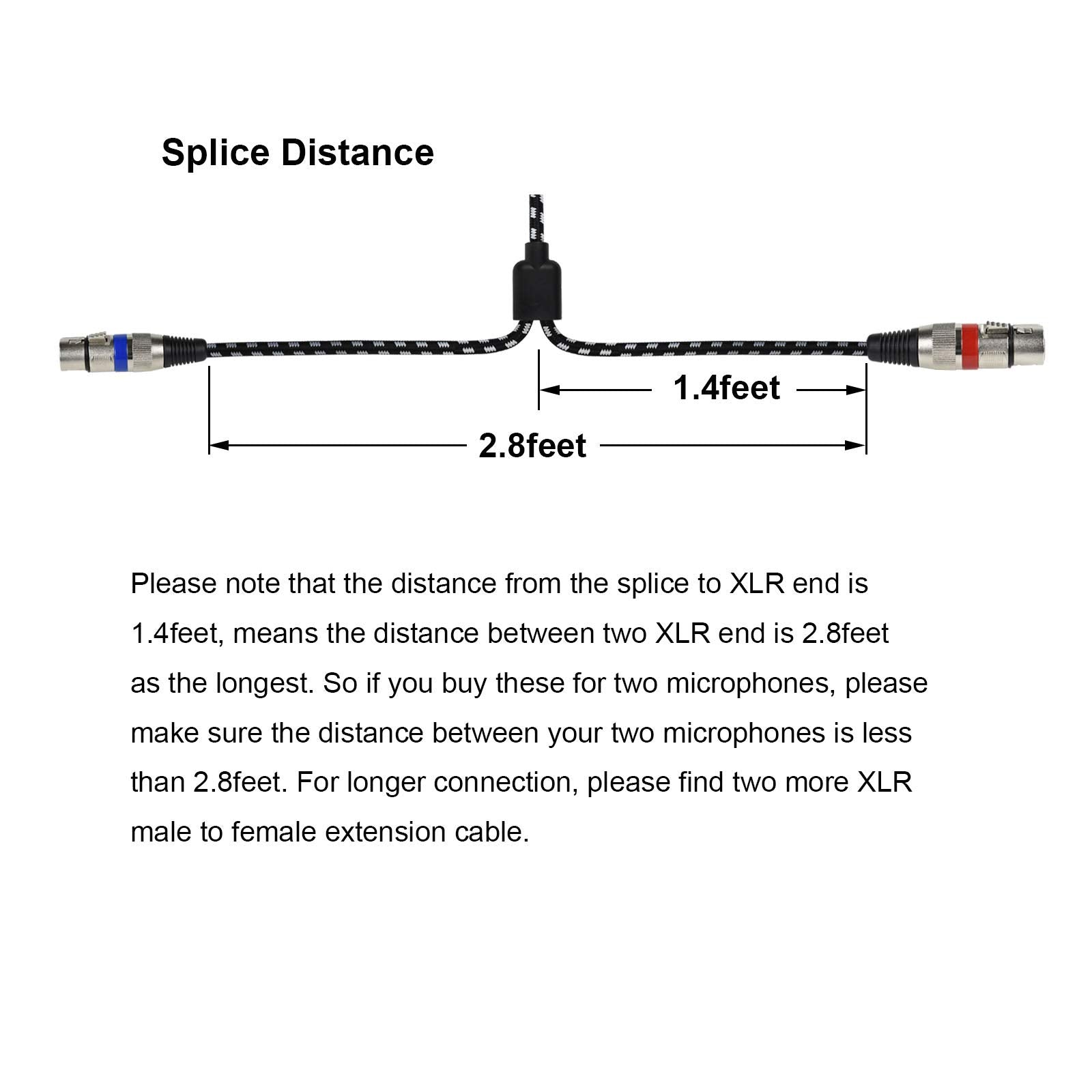 Mugteeve 3.5 Mm To Dual Xlr Female Y Splitter Cable, Stereo 1/8'' Mini Trs To Dual Female Xlr Breakout Mic Cord Adapater, Nylon