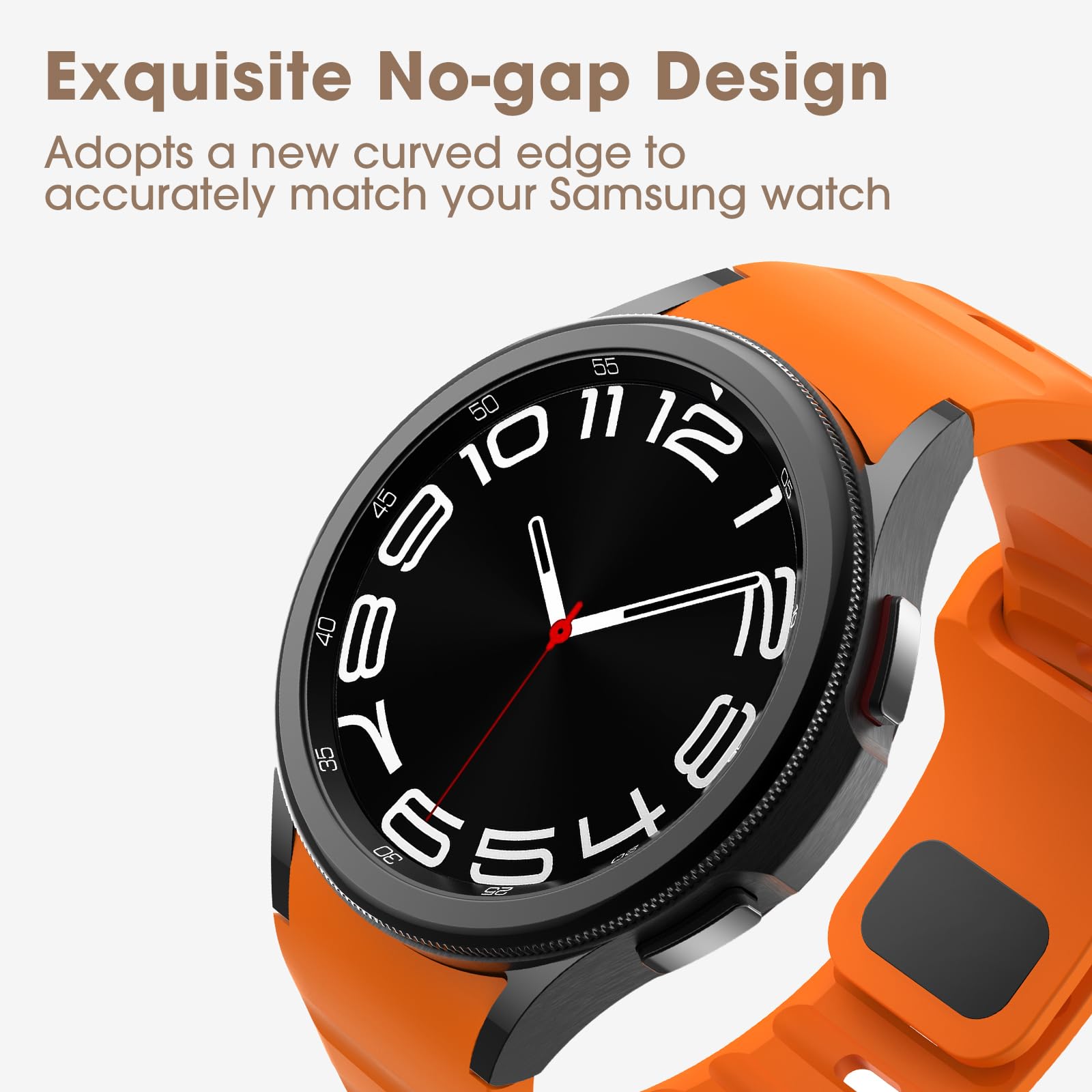 Rugged No Gap Band Compatible With Samsung Galaxy Watch 4 5 6 Band 44Mm 40Mm/Galaxy Watch 6 Classic Bands 47Mm 43Mm/Watch 5 Pro