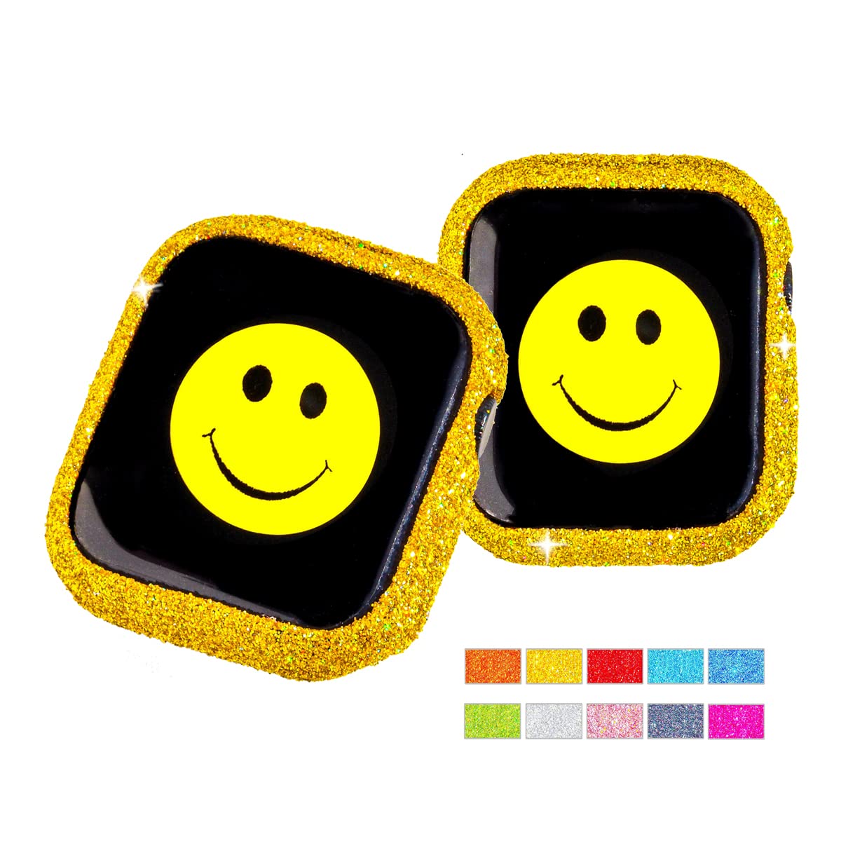 Hallomomo 2 Pack Bling Glitter Compatible With Apple Watch Case 41Mm, Series 8/7,Hand Made Real Bling Glitter Gift For Women Gir