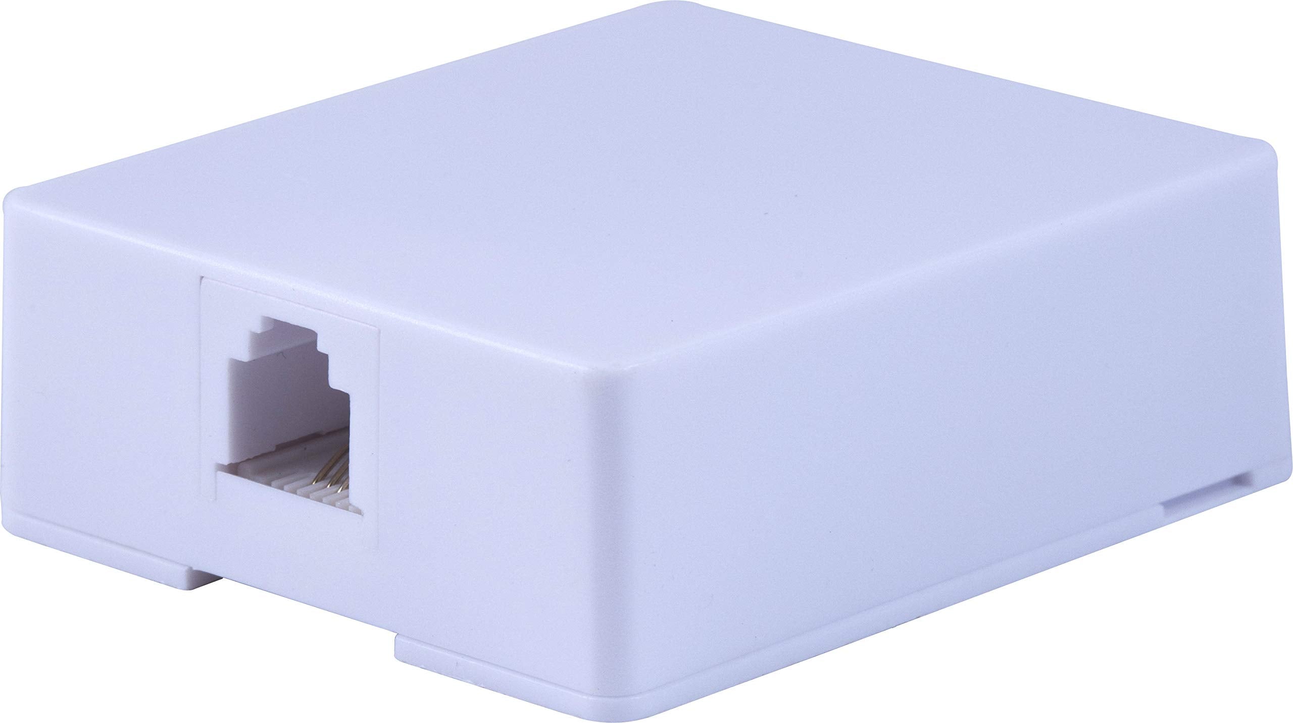 Power Gear Surface Mount Jack, Attach To Walls, Receptacles, Baseboards, Compatible With Standard Phone Plugs, Rj14, Rj11, Answe