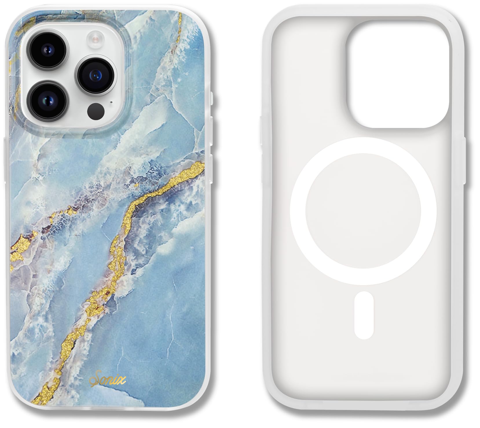 Sonix Case For Iphone 15 Pro Max | Compatible With Magsafe | 10Ft Drop Tested | Ice Blue Marble