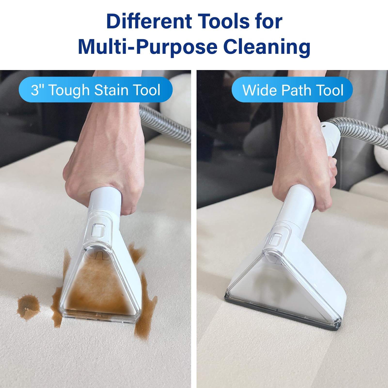 Wurese Portable Carpet Cleaner Machine, Carpet Shampooer, 15Kpa Upholstery Cleaner With 3 Tools, 54Oz Large Water Tank, 16.4Ft P