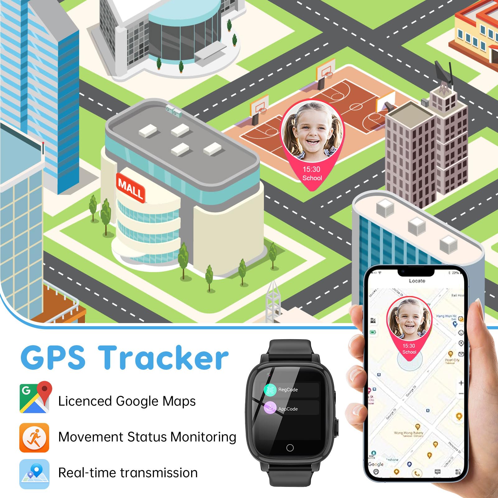 Cjc 4G Smart Watch For Kids With Gps Tracker, Texting And Calling, Kids Watch For Ages 4-12 - Includes 2 Way Call, Video Call, C