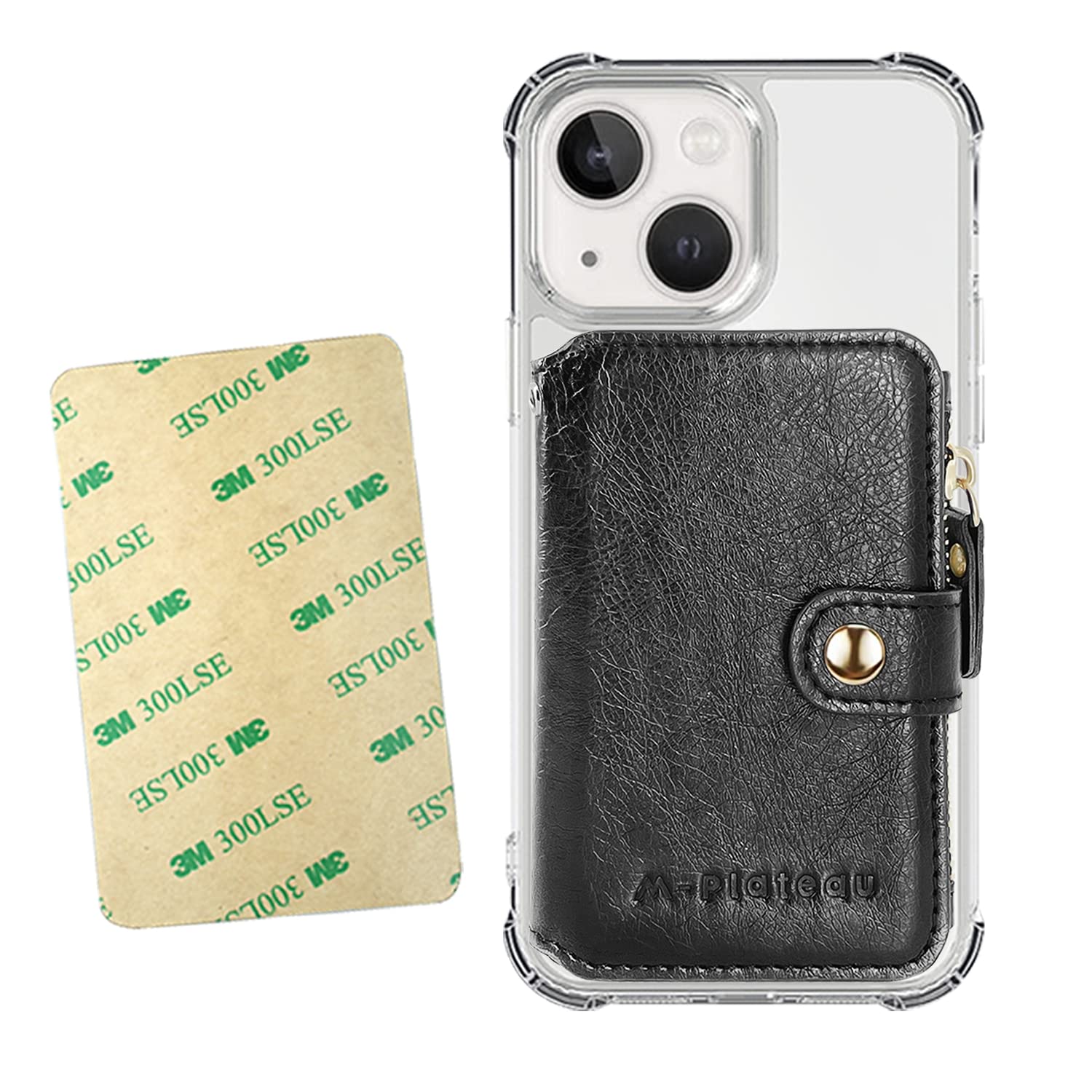 M Plateau Small Wallet For Women Large Capacity With Id Window, Phone Wallet With 3M Adhesive Card Holder For Phone Case (Compat