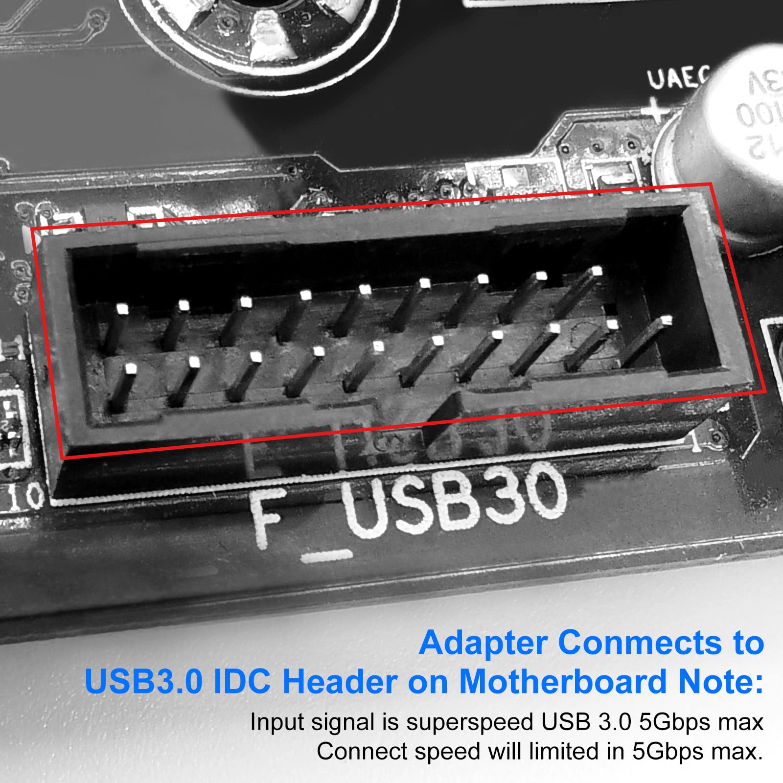 Usb C Front Panel Adapter, Usb 3.1 (3.1/3.2 Gen 2) Type E Female To Usb 3.0 20Pin Male Header Adapter Extension Card For Type C