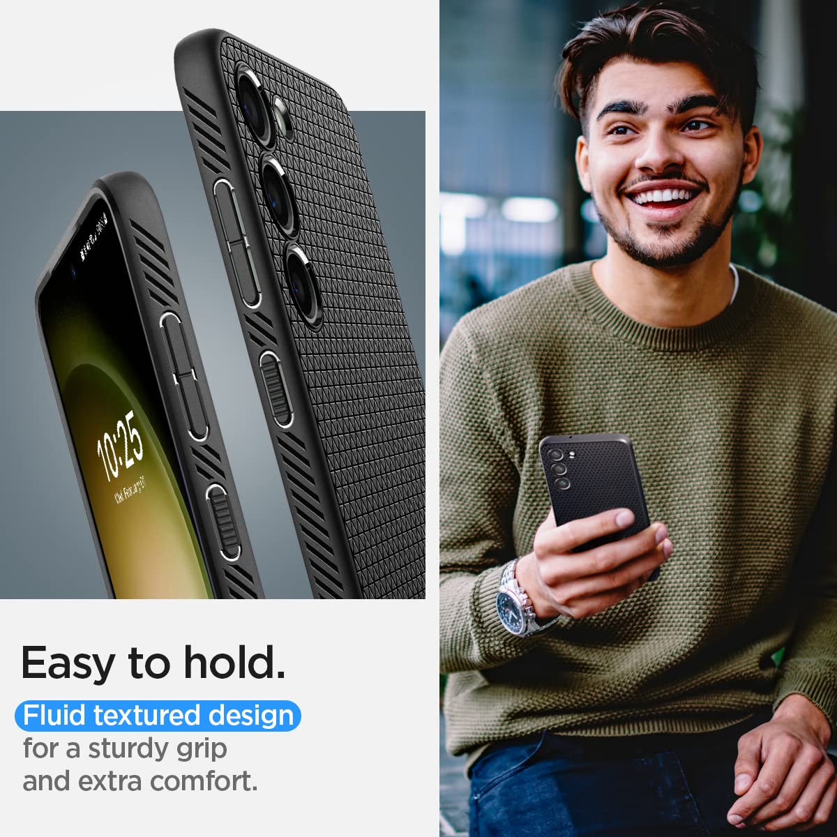 Spigen Liquid Air Designed For Galaxy S23 Case (2023) [Military-Grade Protection] - Matte Black