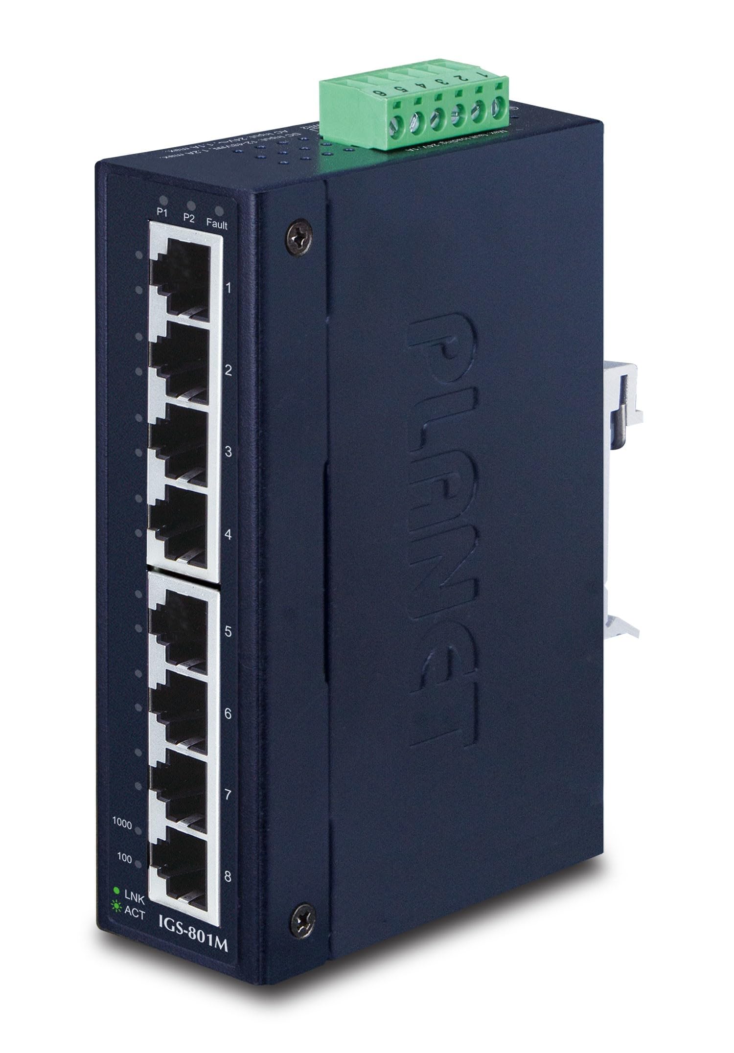 Igs 801M Ip30 Industrial Snmp Switch 8 Port 10/100/1000Base Tx ( 40~75C)