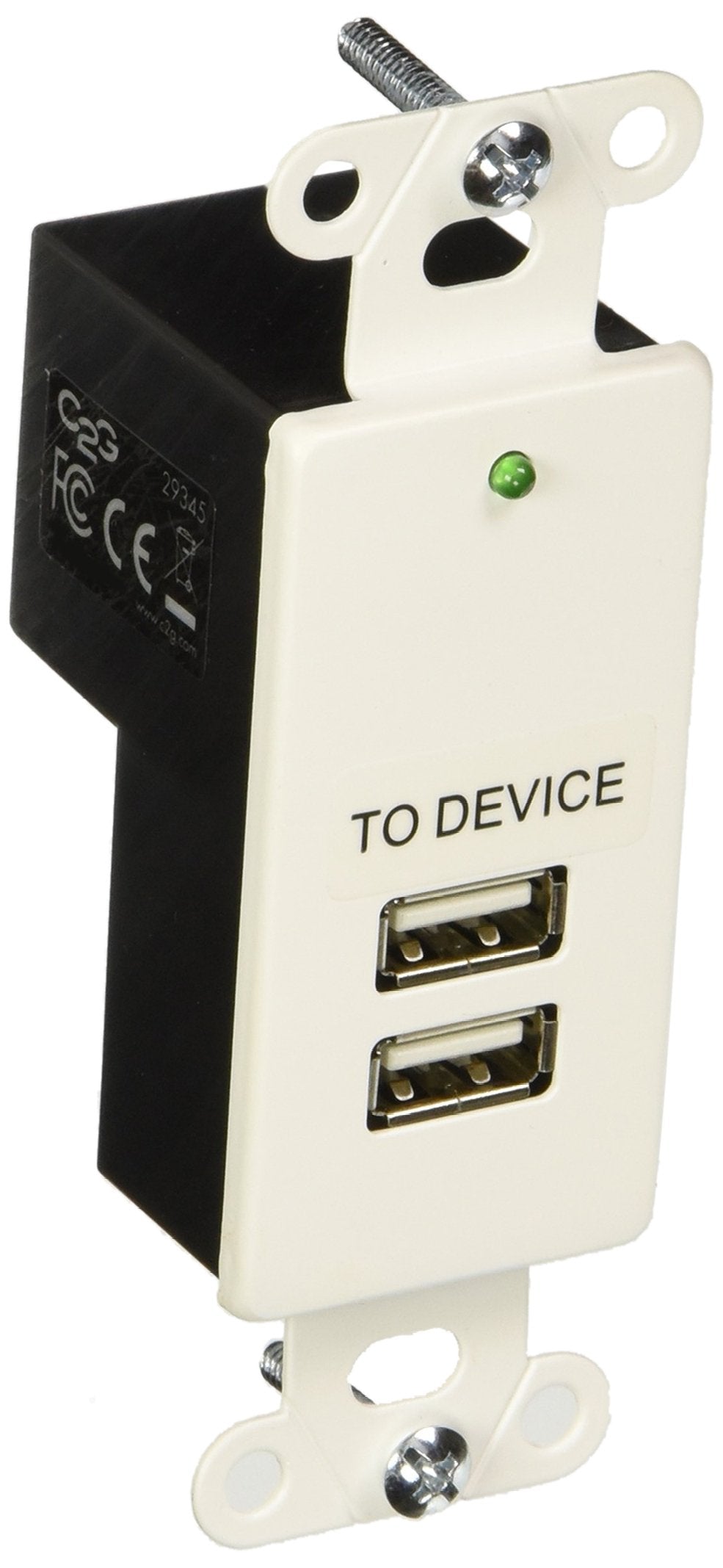 C2G Usb Extender, 2 Port Usb 1.1 Over Cat5, Superbooster Extender, Wall Plate, White, Cables To Go 29345
