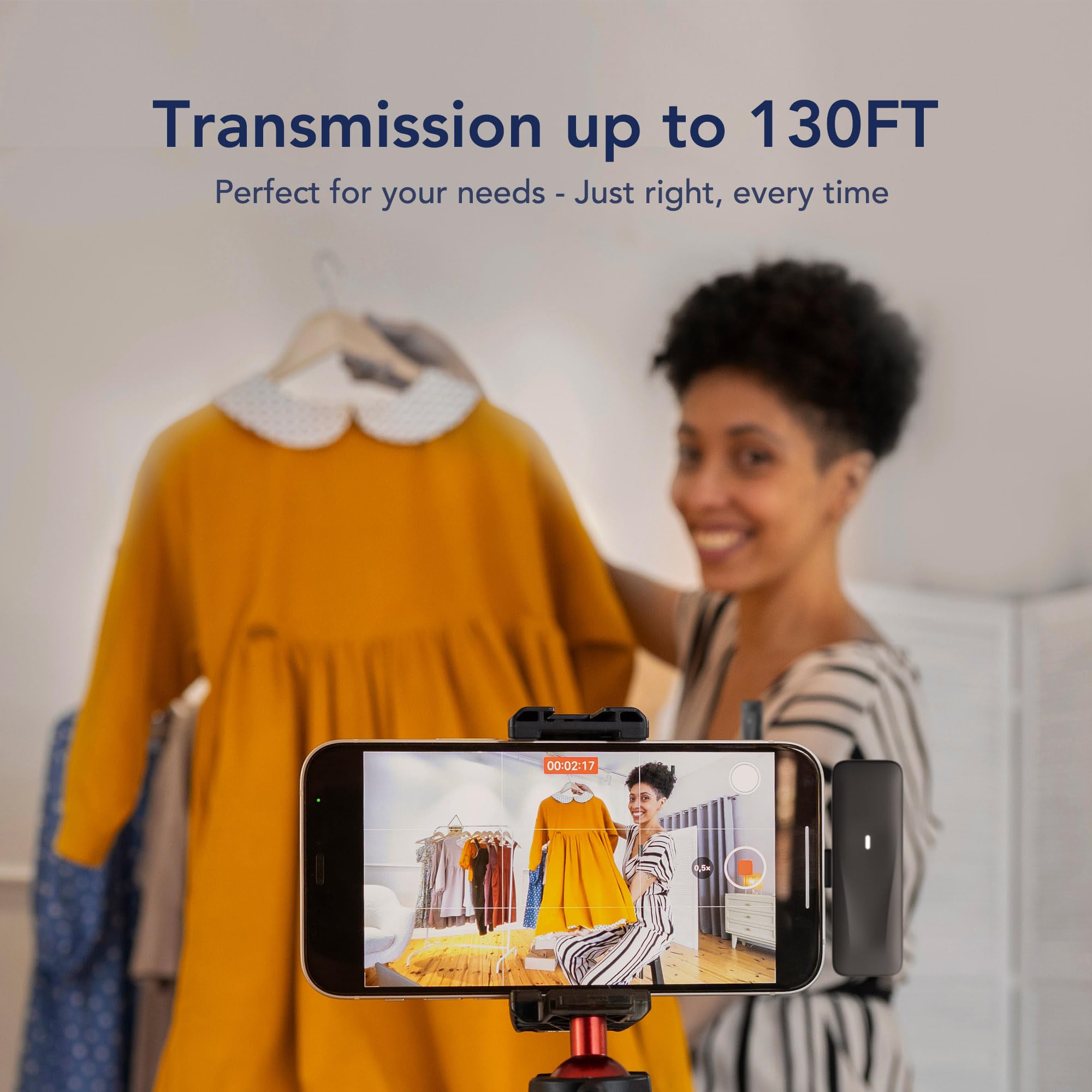 Rgblink Wireless Lavalier Microphone Compatible For Iphone 16,15 Pro Max, Usb C Smartphone, Samsung, Android   Set Of 2 Lapel Mi