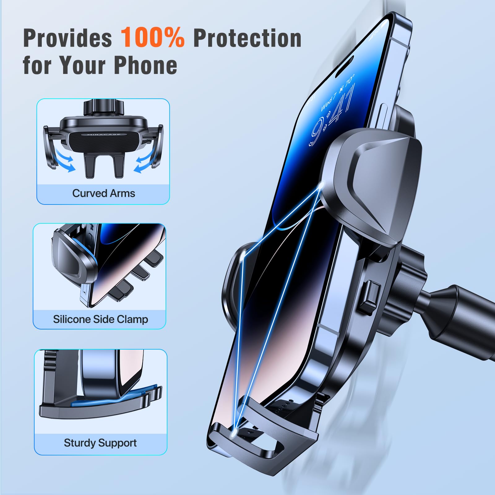 Miracase Cup Holder Phone Mount - Universal Gooseneck Adjustable Car Cell Phone Mount For Iphone, Samsung, Google And All 4.0-7.