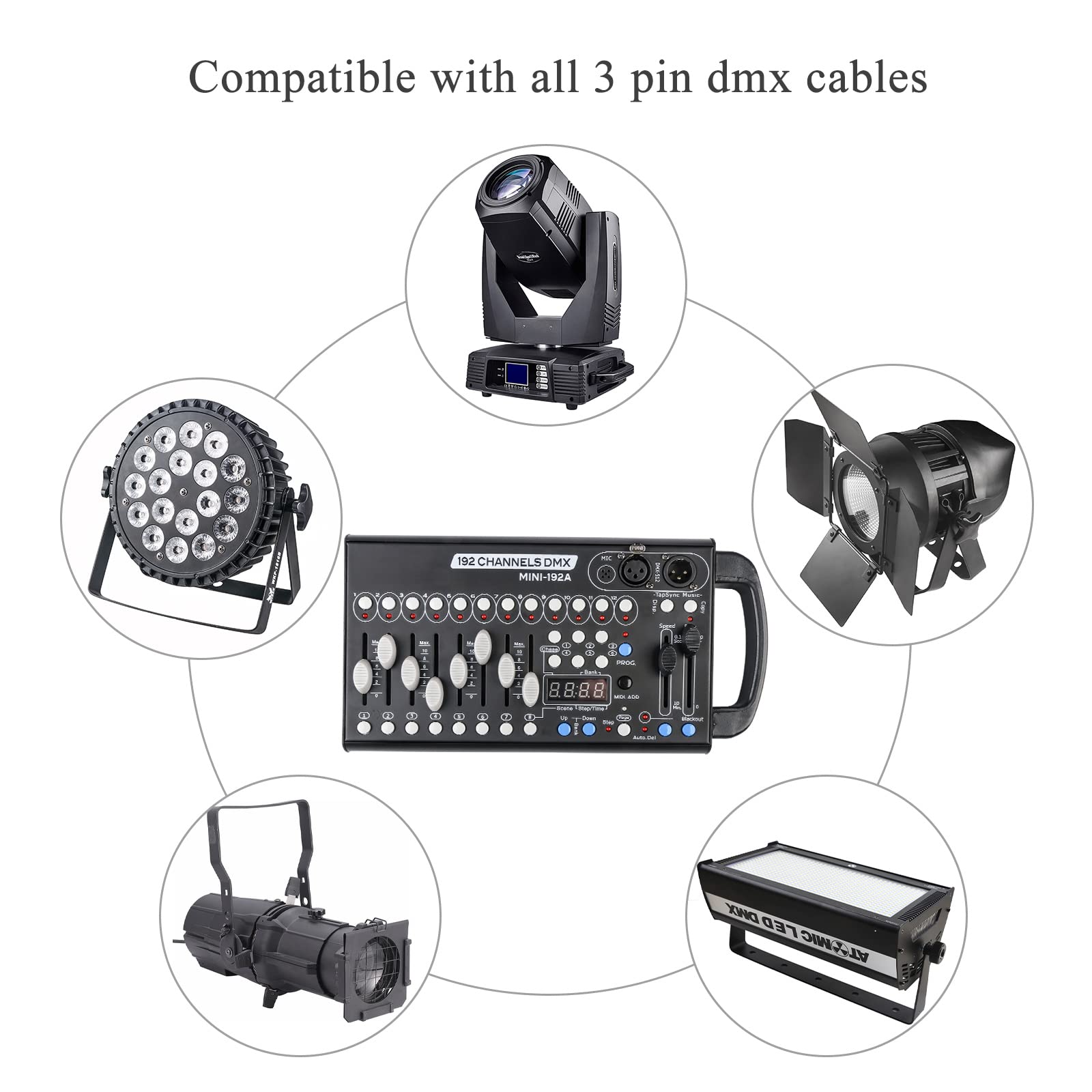 Dmx Controller 192 Channel Dmx Light Controller For Dj Lights, Dmx Controllers Portable Dmx 512 Controller For Led Lights, Dmx51