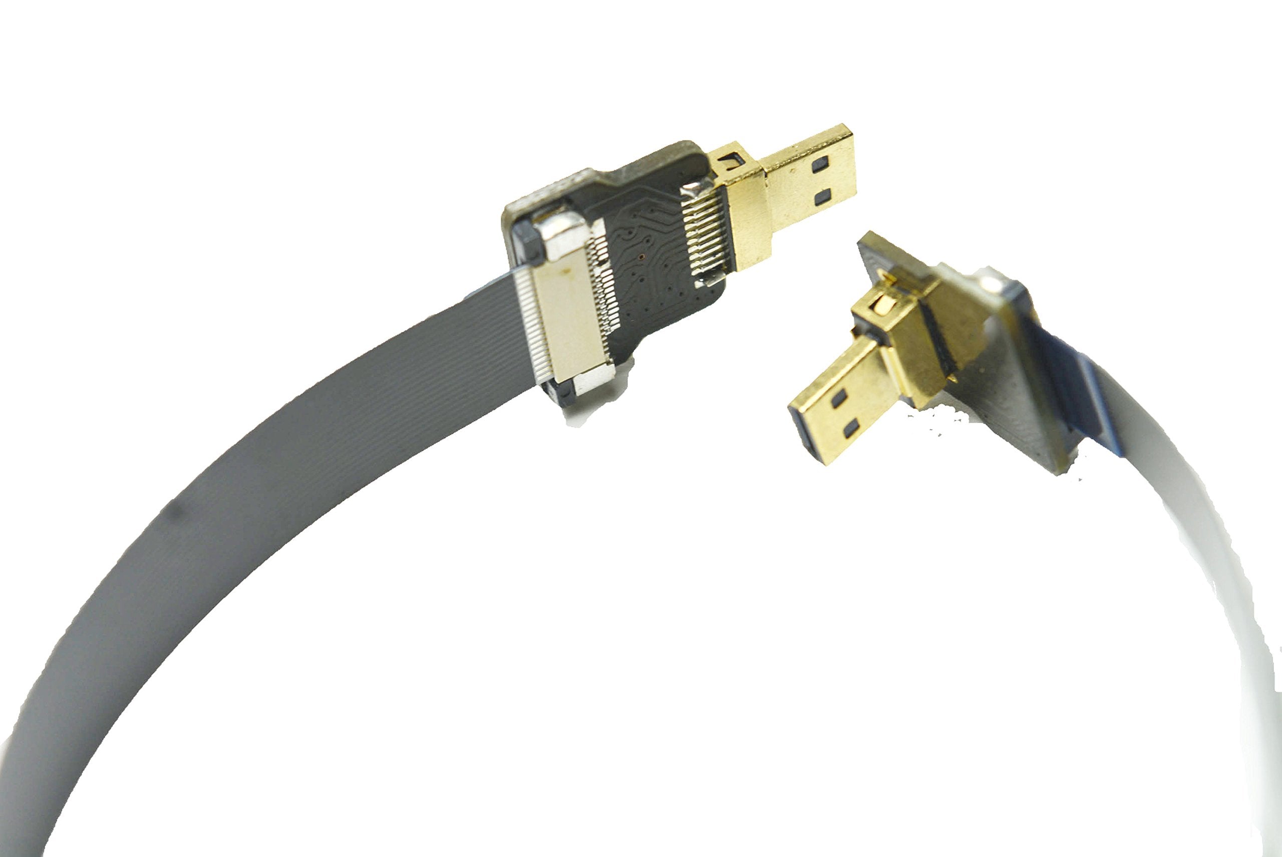 Black Slim Short Ffc Hdmi Fpv Hdmi Cable Micro Hdmi 90 Degree Angled Male To Micro Hdmi Straight Male For Brushless Gimbal Handh