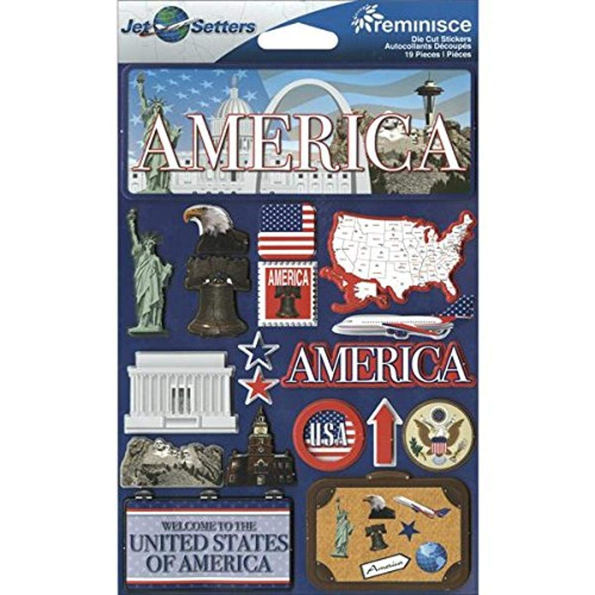 Reminisce Jet Setters 3D Sticker. This Package Contains One 7.5 Inch X 4.5 Inch Self Adhesive Sticker Sheet. Sold Separately. Ma