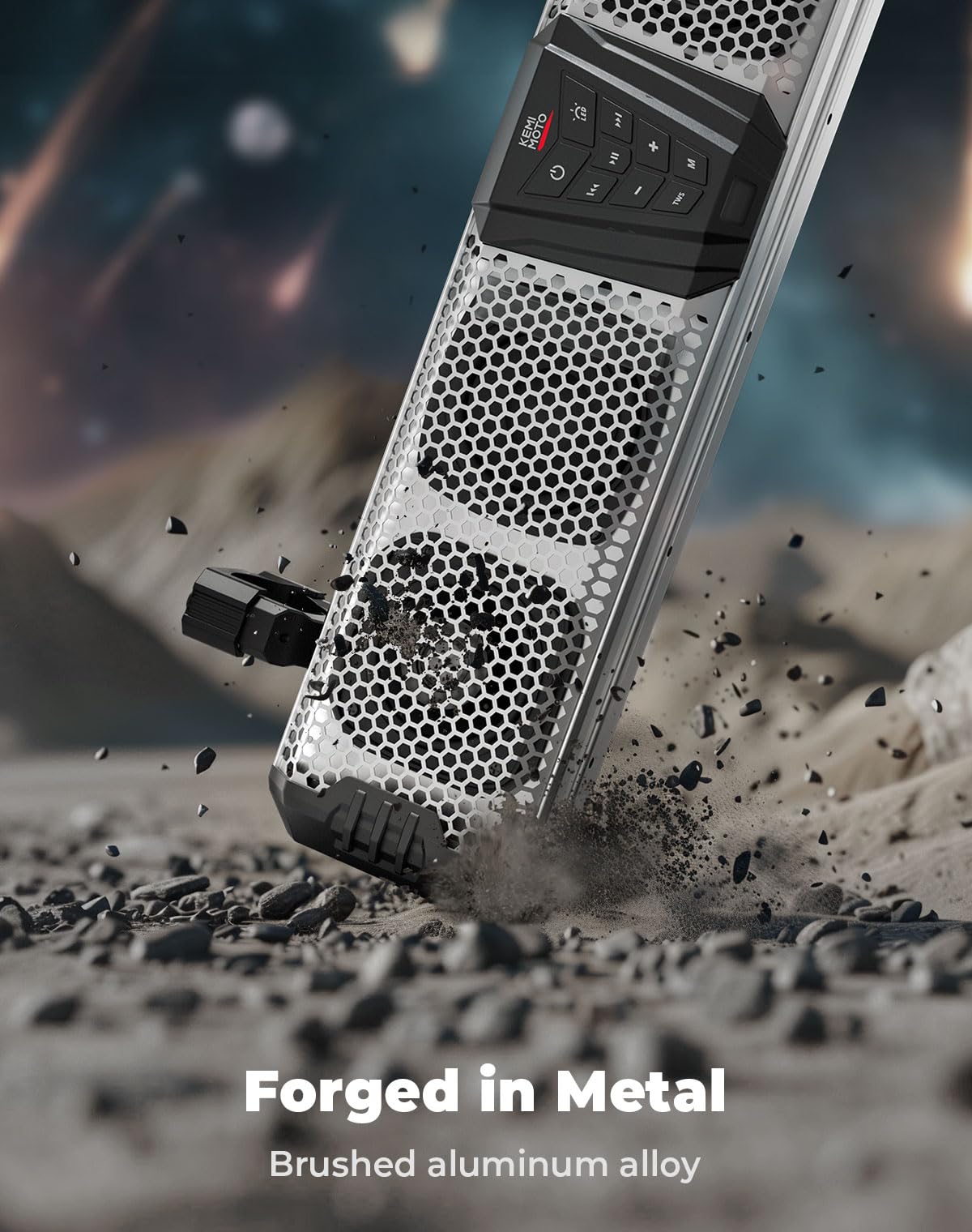 Kemimoto Midnight S60 26-Inch Utv Sound Bar Waterproof Ip66, 65Hz Deep Bass, Metal-Built, Synced Multicolor Lights, Utv Bluetoot