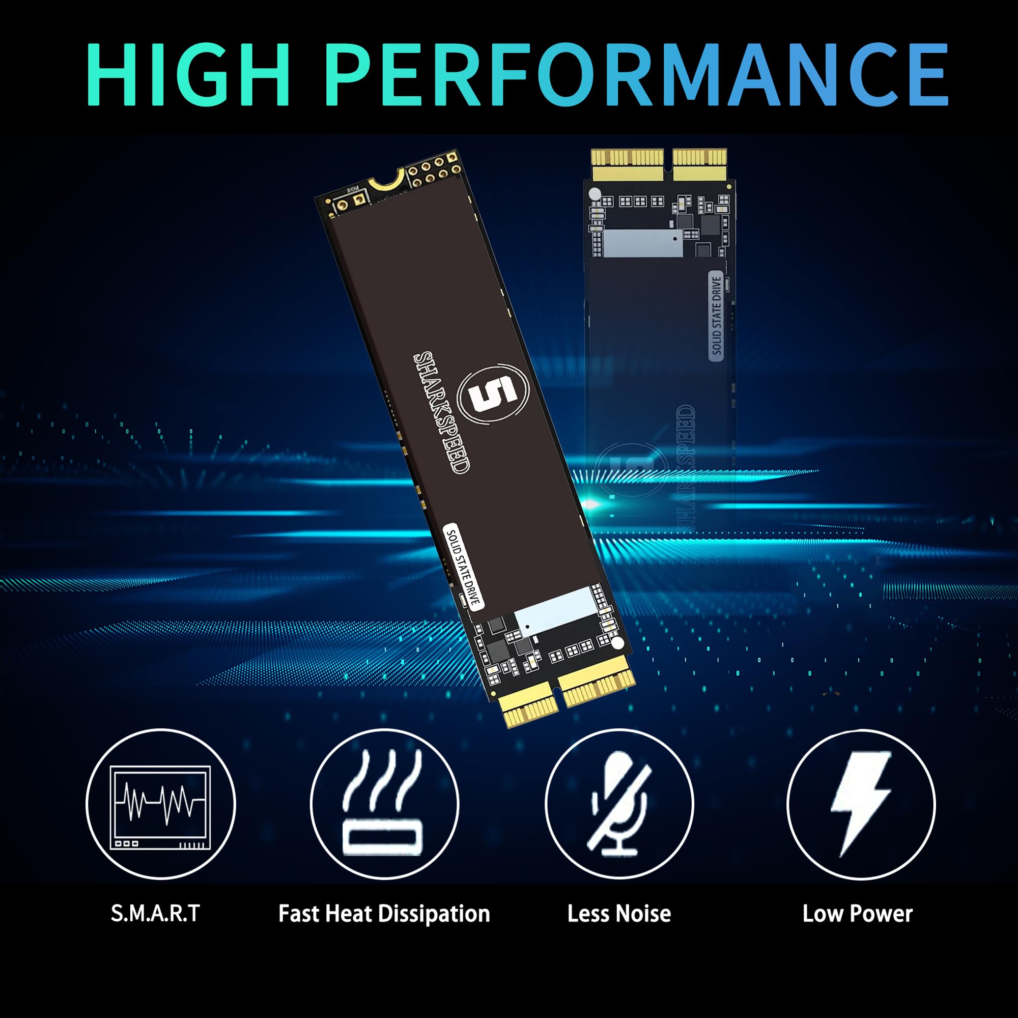 Sharkspeed 1Tb Ssd Nvme For Macbook Air A1465 A1466(2013 2017), Macbook Pro A1398 A1502 (Retina 2013 2015), Imac A1418 A1419(201