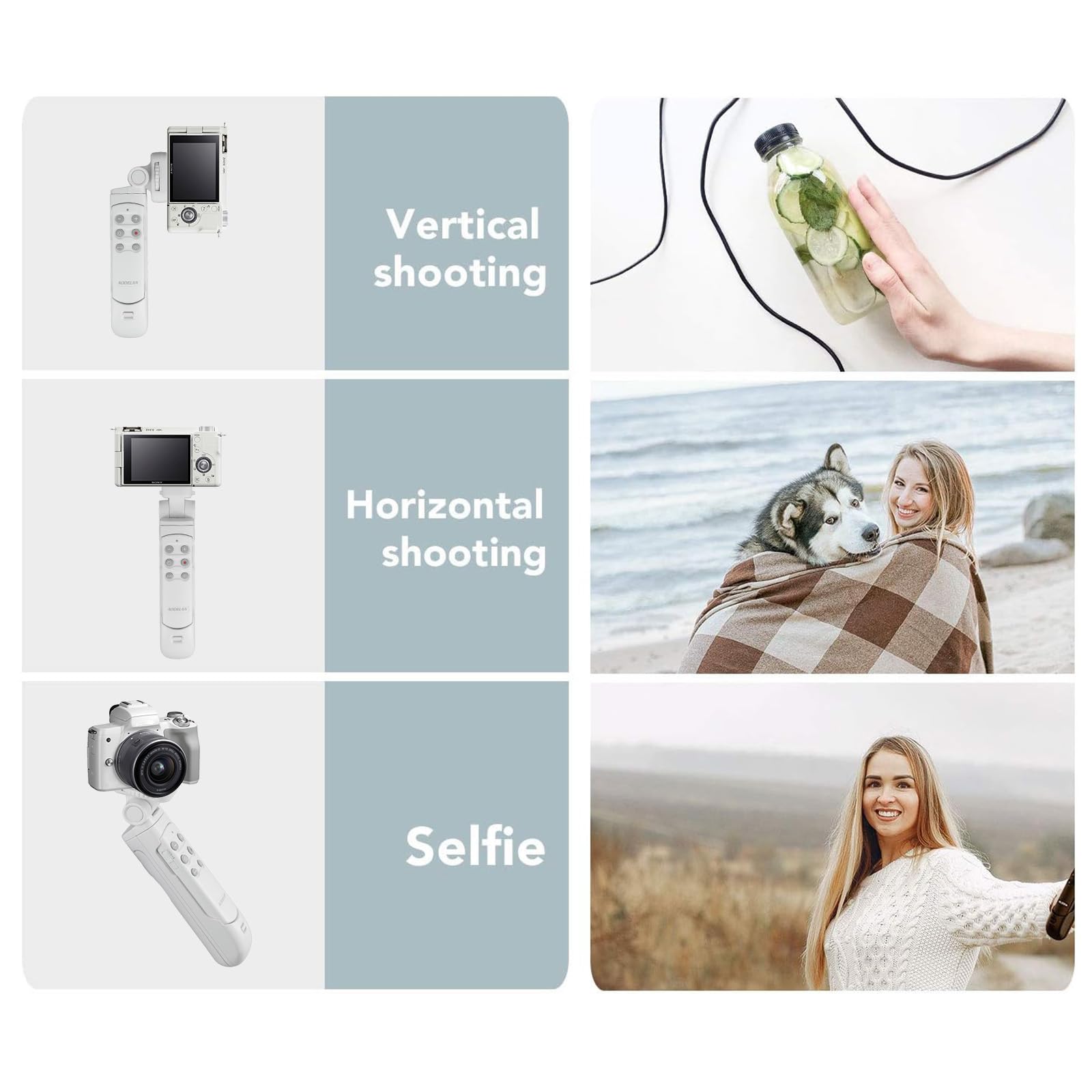 Aodelan Wireless Shooting Grip Tripod With Remote Control For Vlogging, For Sony Zv E10,Zv 1,Zv 1 Ii, Zv 1F, A6100, A6400, A6600