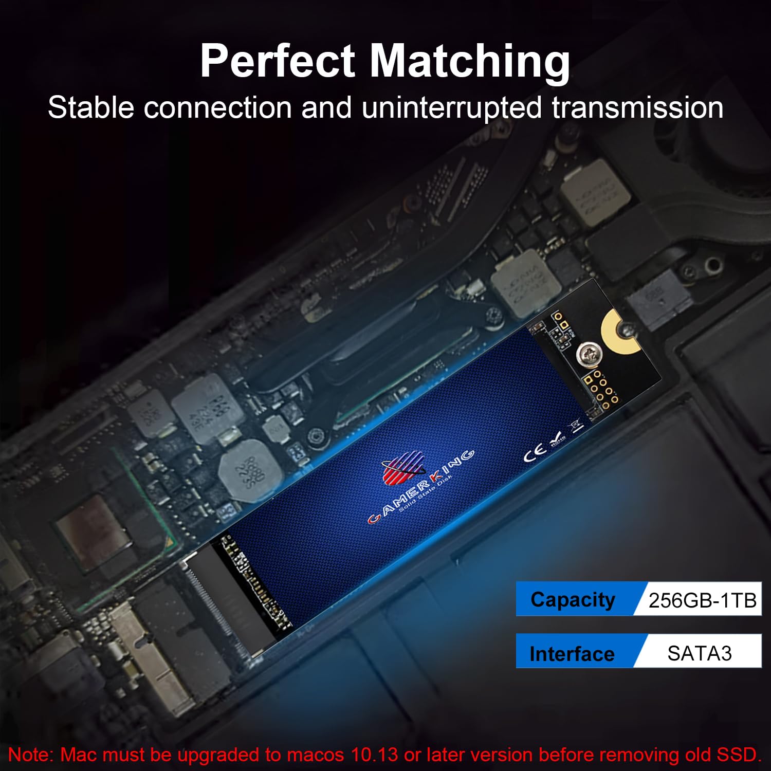 GAMERKING 256GB SSD Upgrade for MacBook Air A1369 A1370 High Performance Pre-installed macOS