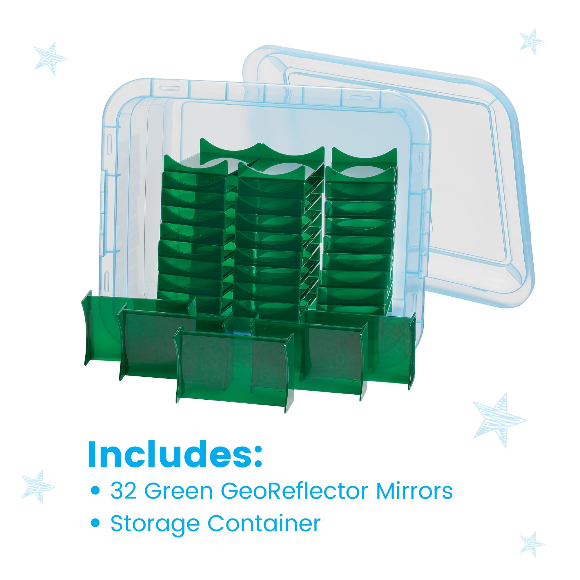 Hand2Mind Georeflector Mirrors Classroom Set, Explore Reflection And Symmetry, Trace And Draw, Geometry Learning Tools, Kids Tra