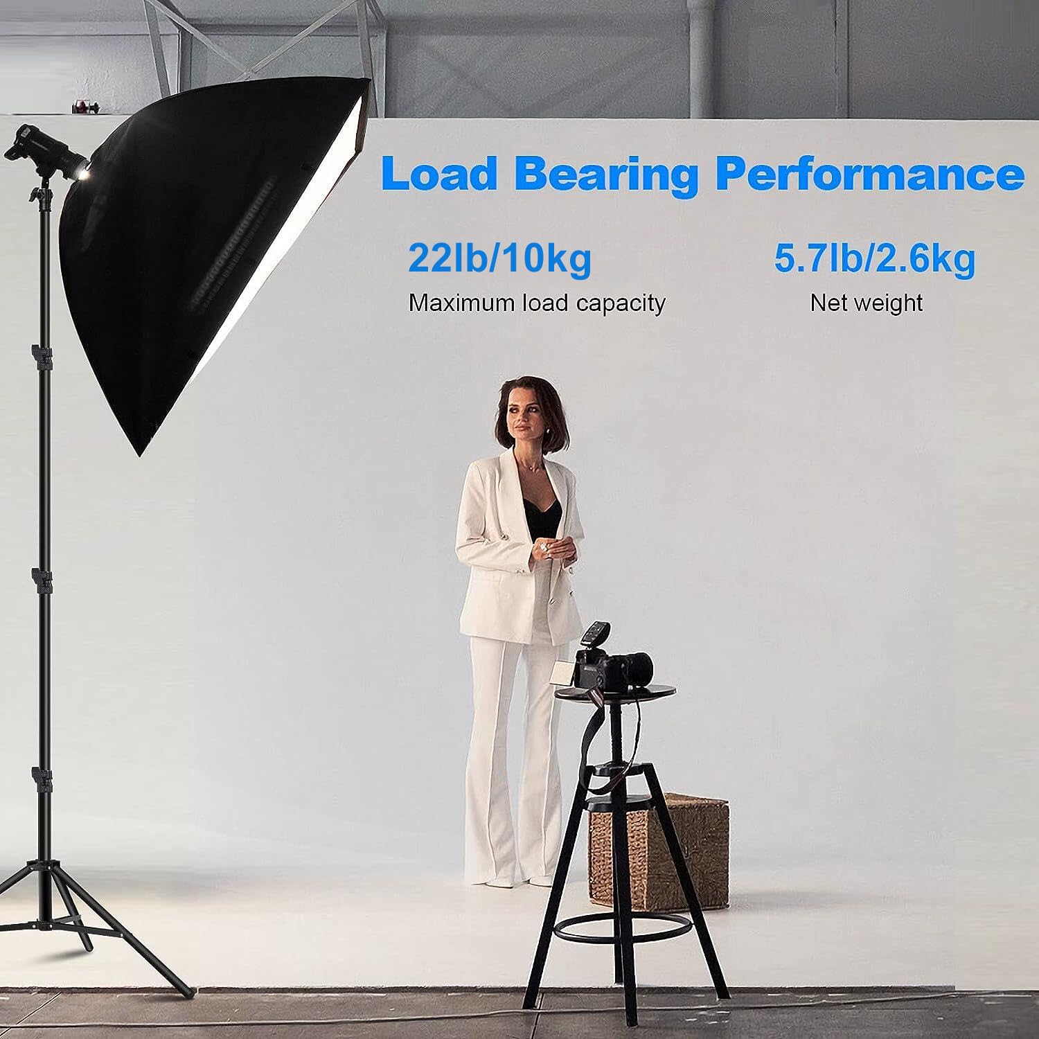 Heavy Duty Light Stand 9.8Ft /3M Photography Tripod Light Stand Metal Adjustable Spring Cushioned With Carry Bag 1/4    To 3/8