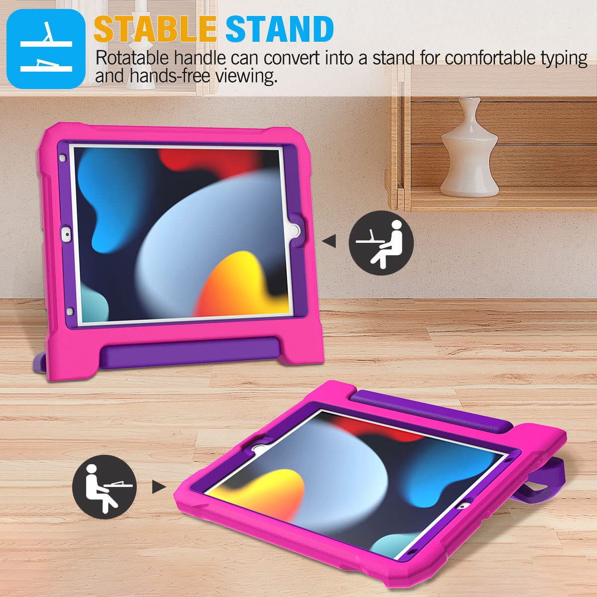 Suplik Ipad 9Th/8Th/7Th Generation Case For Kids   Ipad 10.2 Inch 2021/2020/2019 Case With Screen Protector, Durable Shockproof