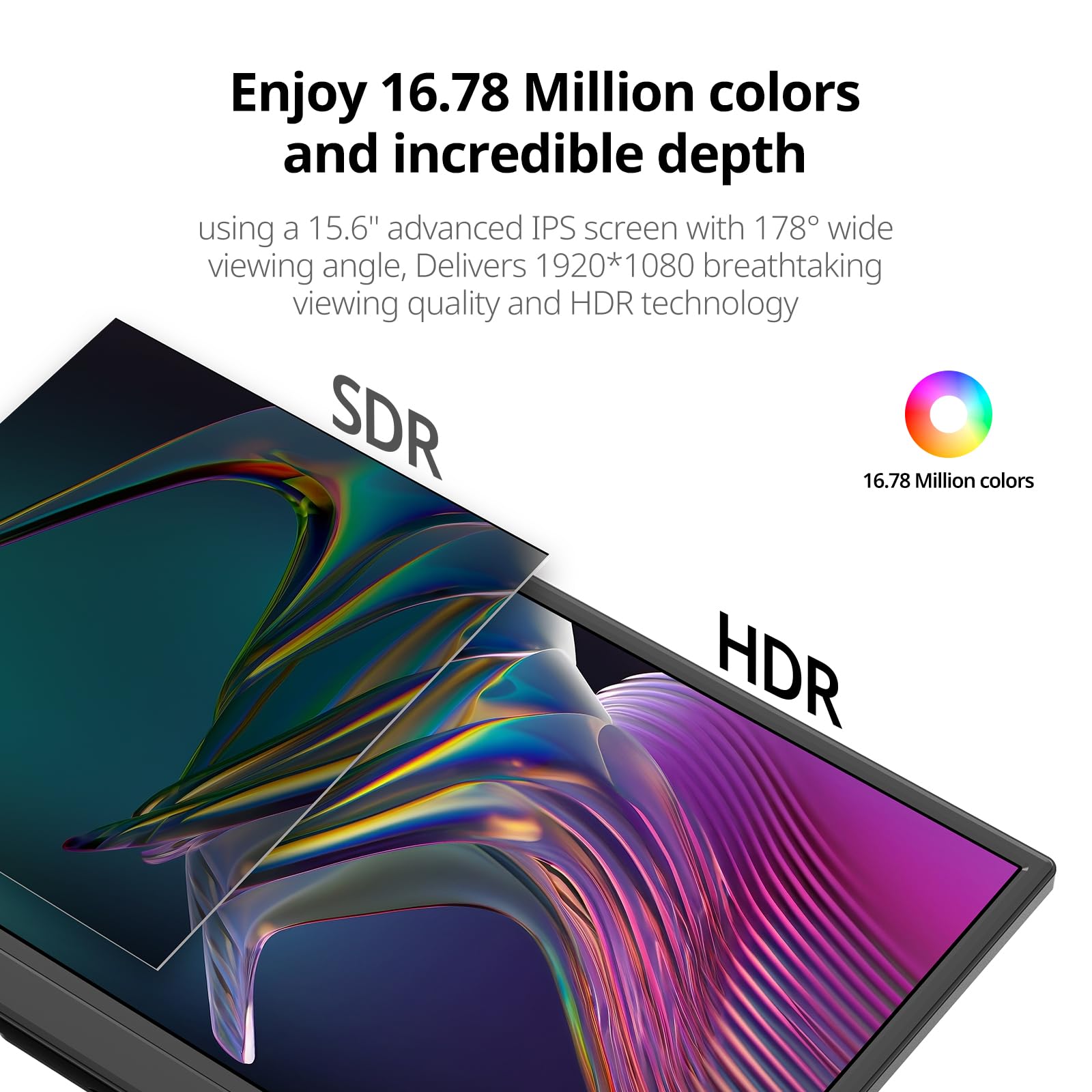 Anyuse Portable Monitor 15.6 Inch 1080P Usb-C Hdmi Ultra-Slim Travel Monitor With Kickstand, For Laptop, Pc, Mac Phone, Ps, Xbox