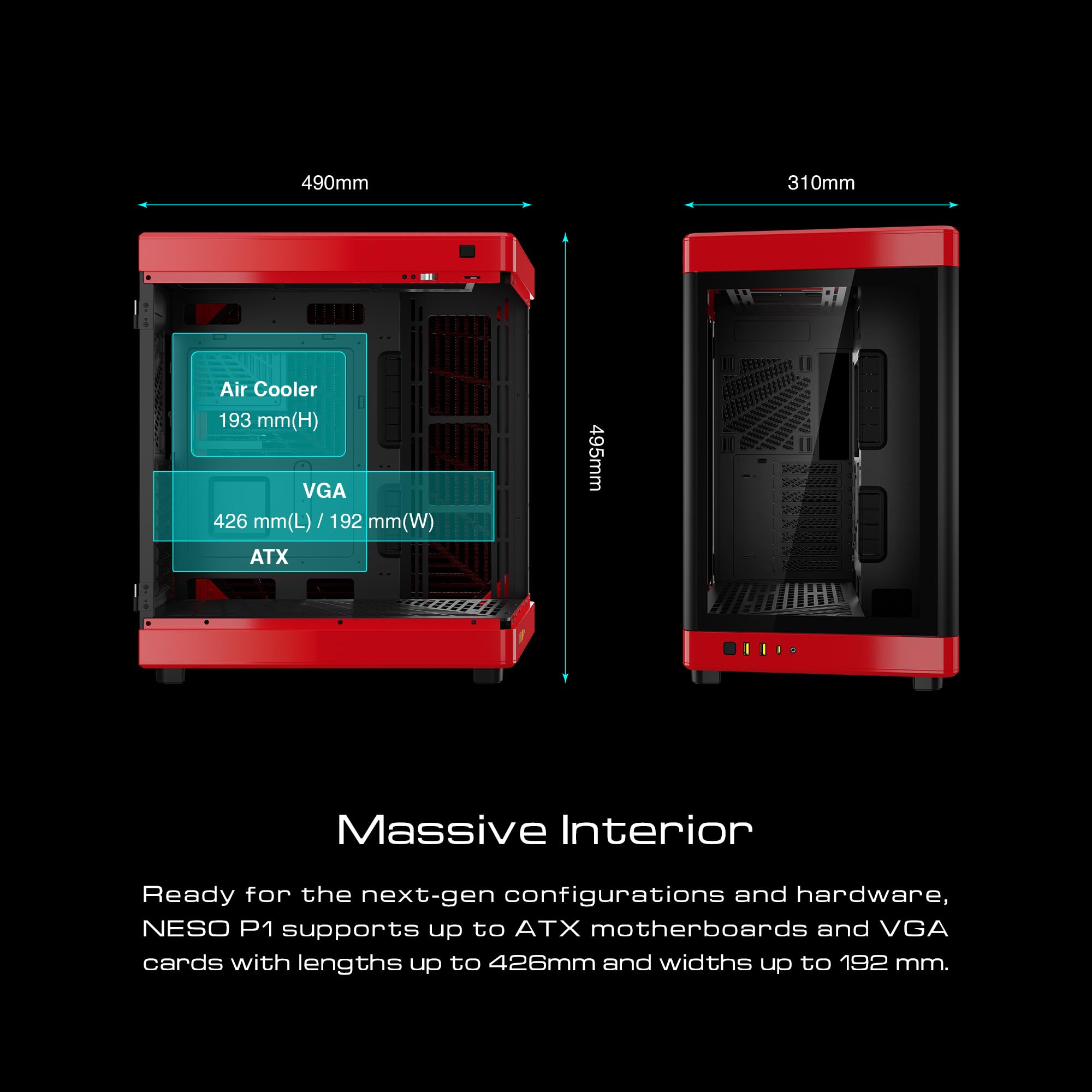 Gamdias Rgb Tempered Glass Gaming Computer Pc Case, 2 Way Standing W/Vertical & Horizontal Orientaton & One Touch Open, Support