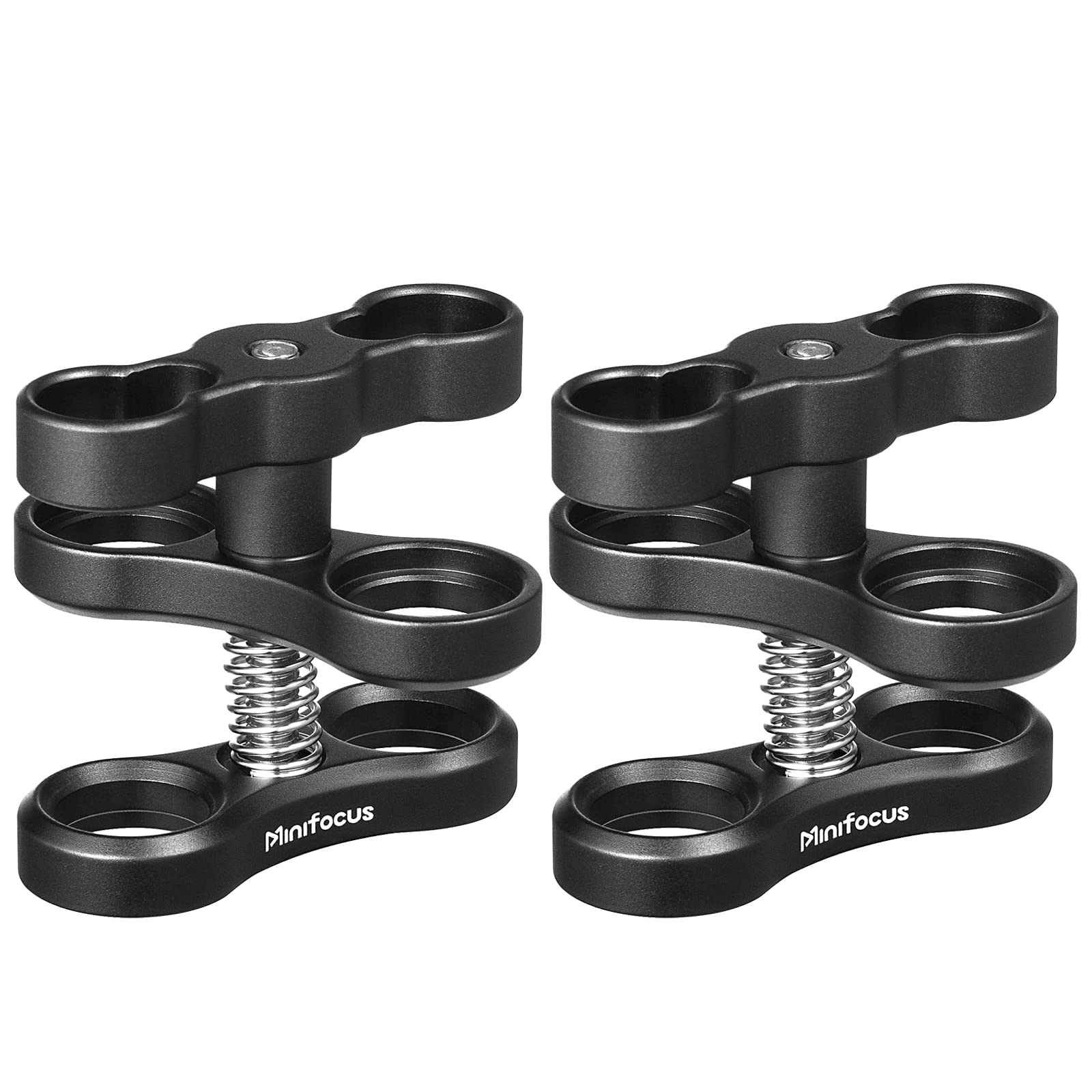 Minifocus 2Pcs 1'' Aluminum Ball Clamp Mount For Underwater Diving Light Arms Tray System, Photography Diving Camera, 360 Clip A