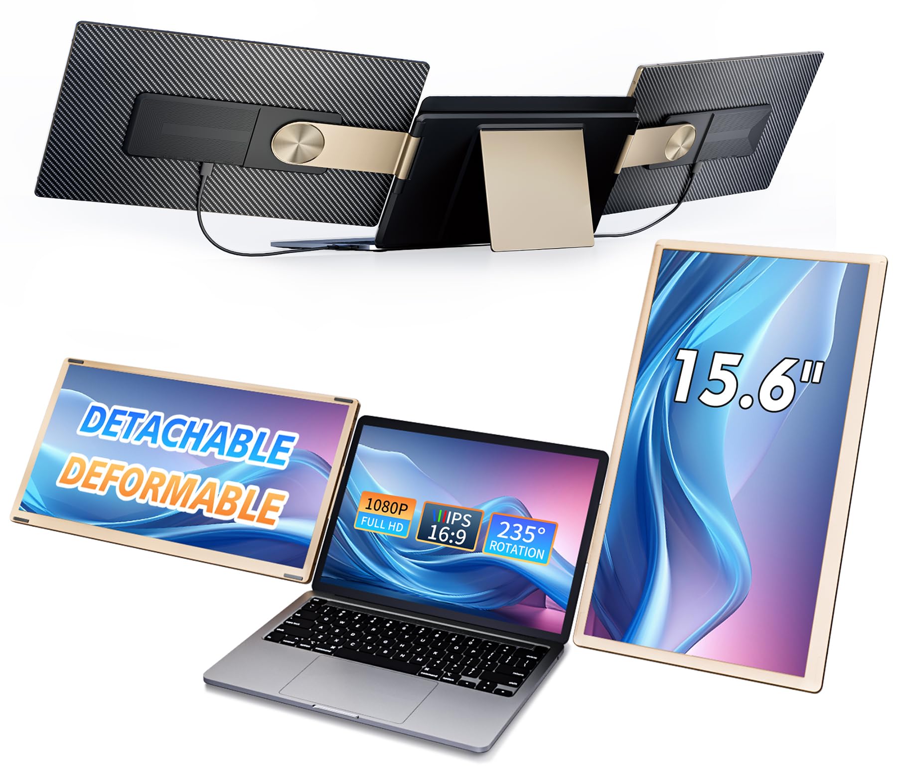 Livelect 15.6'' Triple Laptop Screen Extender - Thumbnail 4