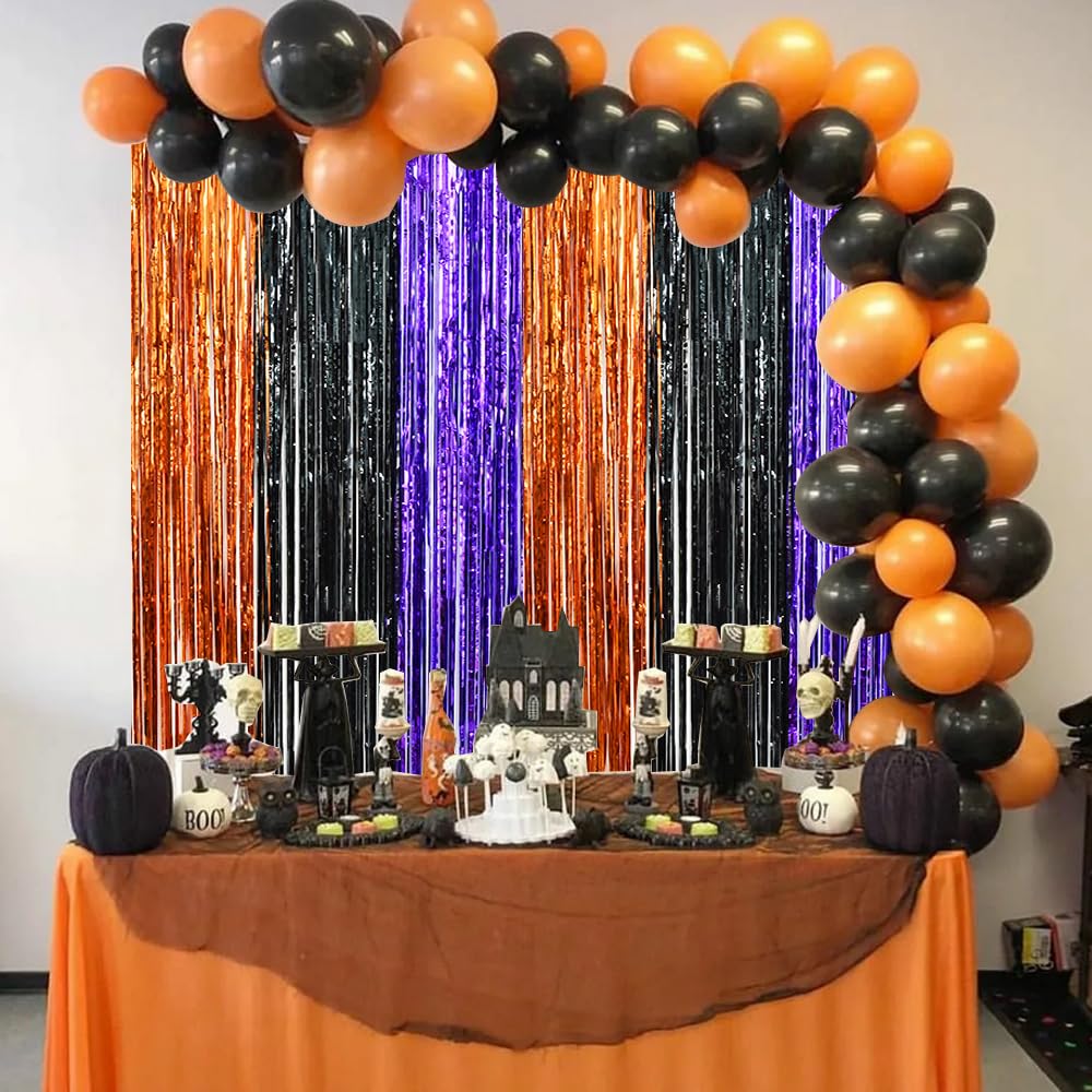 Beishida 3 Pack Tinsel Curtain Party Streamers Backdrop Halloween, Door Streamers Fringe Foil Curtain Backdrop Curtain For Hallo