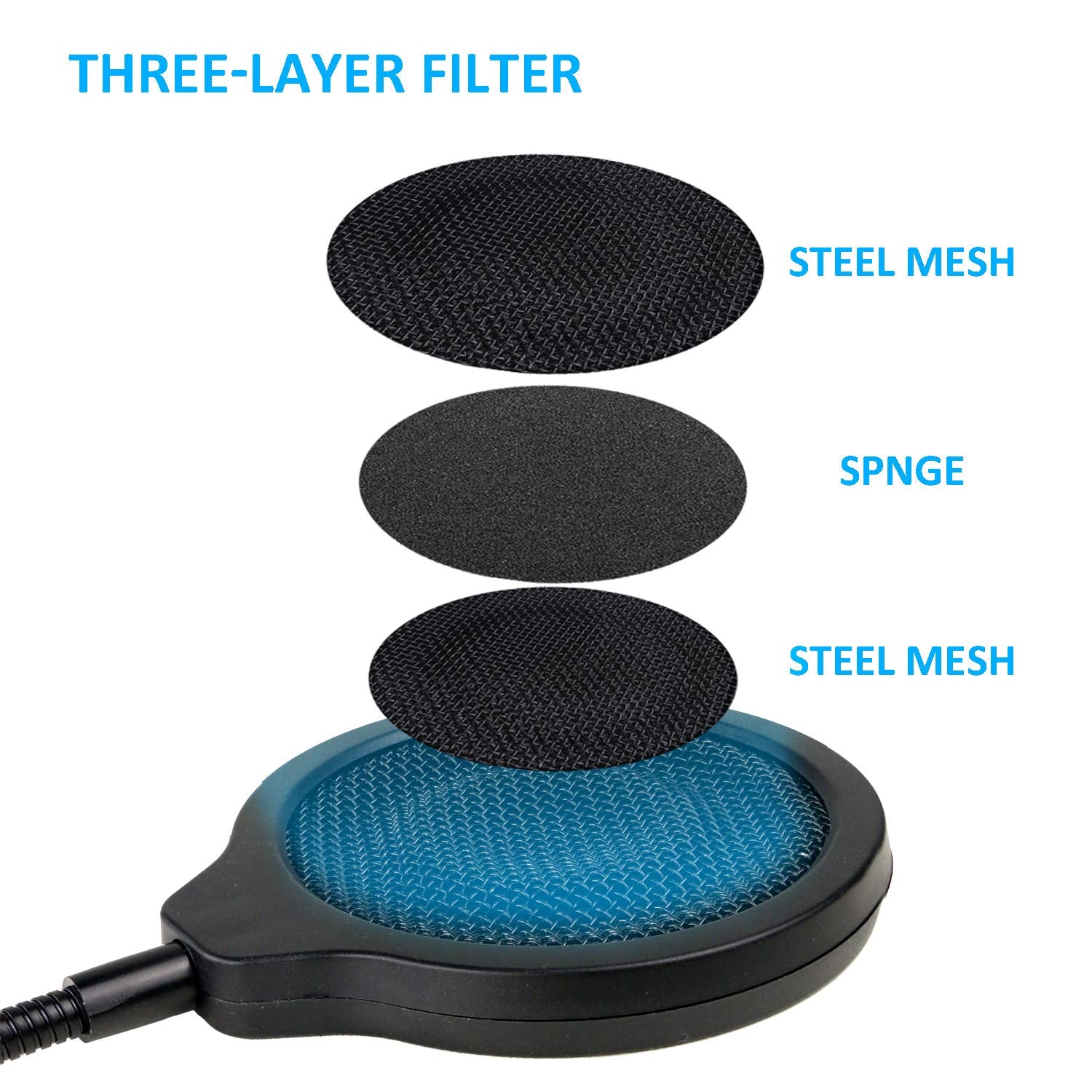 SUNMON SoloCast Microphone Pop Filter Mask Shield, 4 3-Layer Windscreen with 360° Gooseneck Clip for HyperX SoloCast Mic