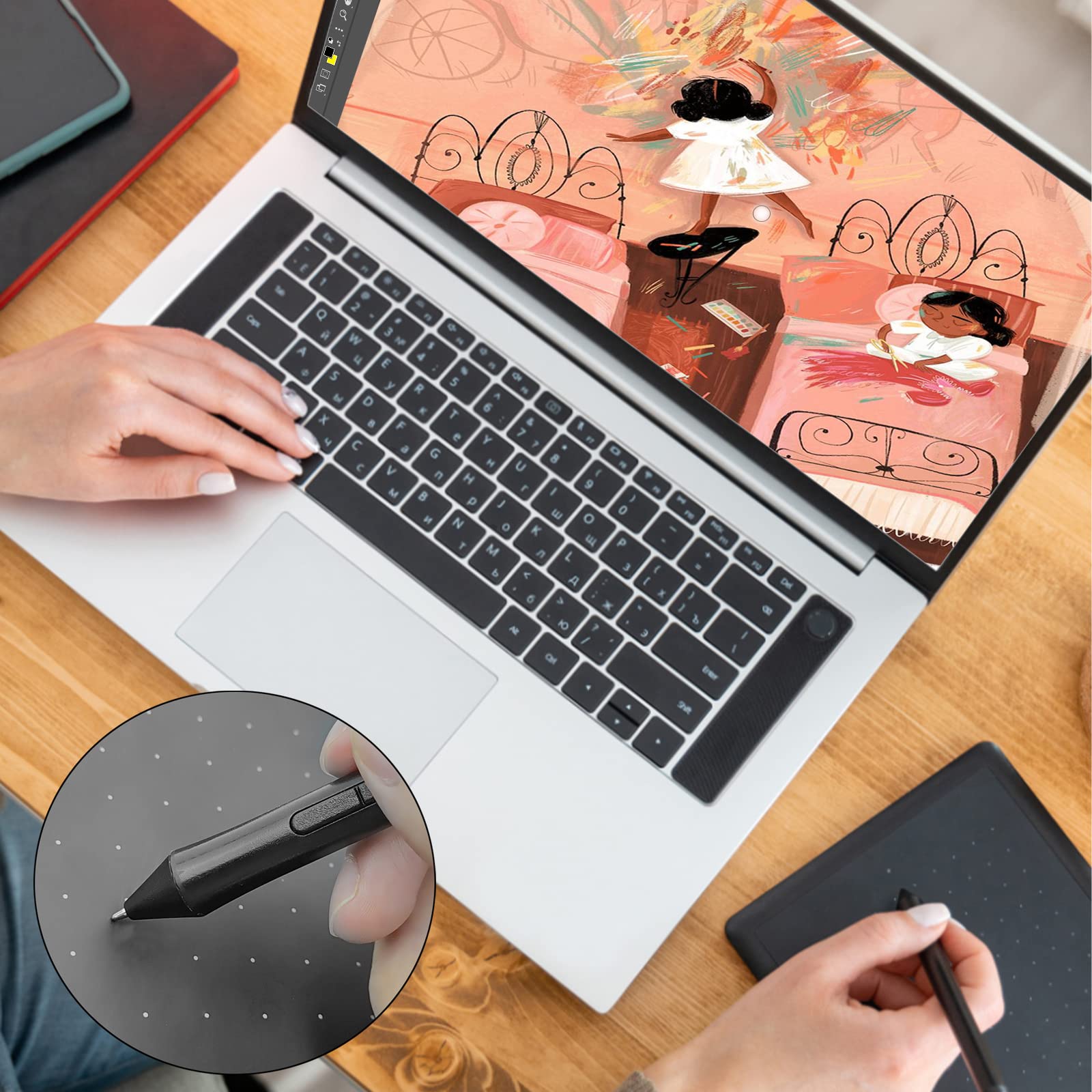 2 Pack No Wear Down Titanium Alloy Standard Pencil Nibs Fits For One By Wacom, Intuos Series Pen, Replacement Refill Tips Fits F