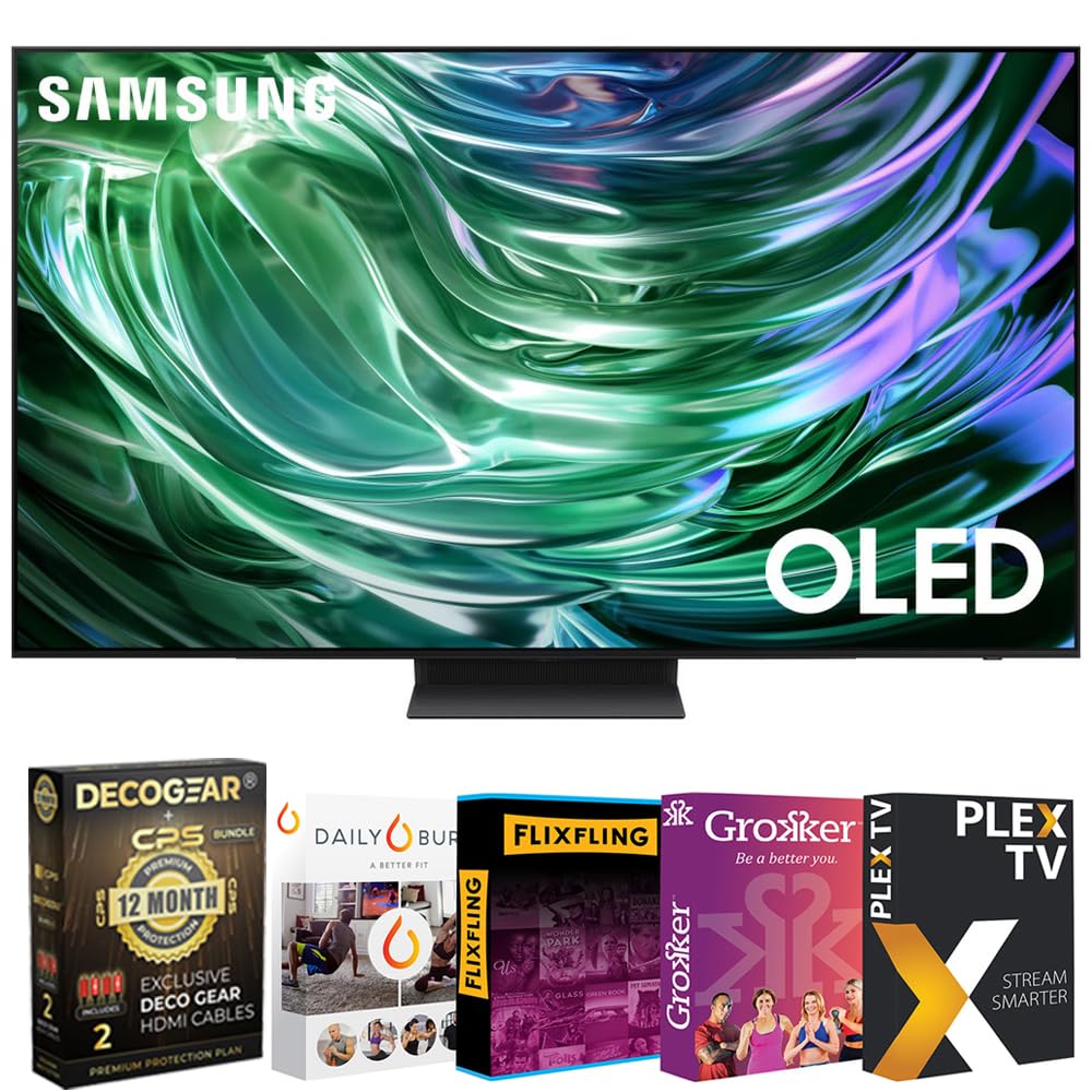 Samsung Qn83S90Da 83 Inch Oled 4K Smart Tv (2024) Bundle With Movies Streaming And Deco Gear 2X 4K Hdmi 2.0 Cable & Cps Exclusiv