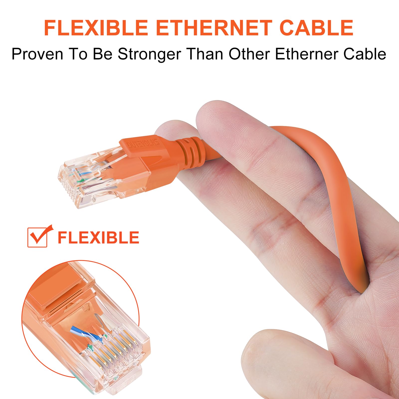 Dutevolns Ligiud Silicone Cat 6 Ethernet Cable 6.6 Feet, Ultra Flexible Cat 6A Rj45 Cable, Soft Gigabit Lan Cord For Mac, Pc, Ro