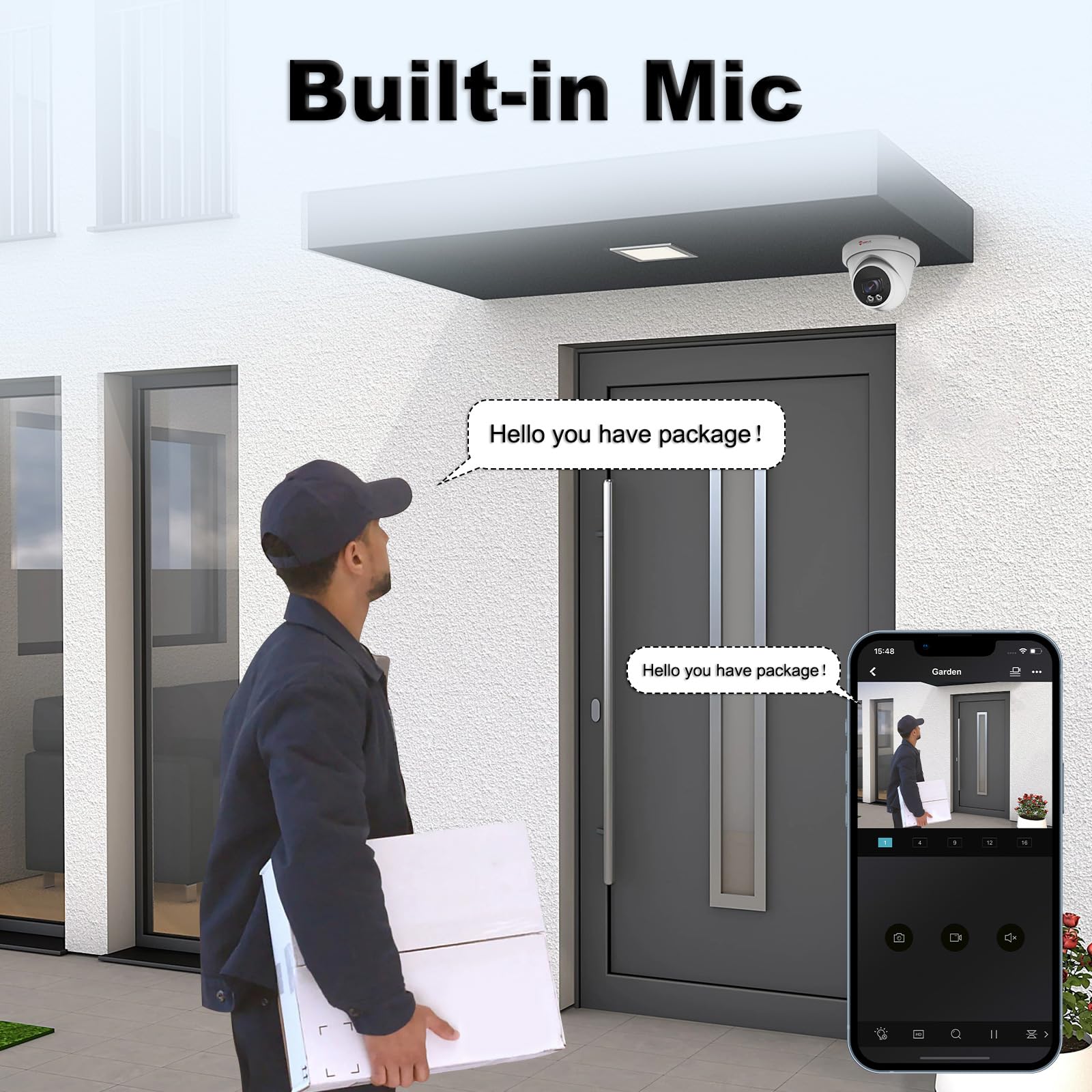 Anpviz 4Mp Poe Ip Camera, Turret Security Ip Camera Outdoor Indoor, Ai Human Motion Detection, Smart Dual Light Color Night Visi