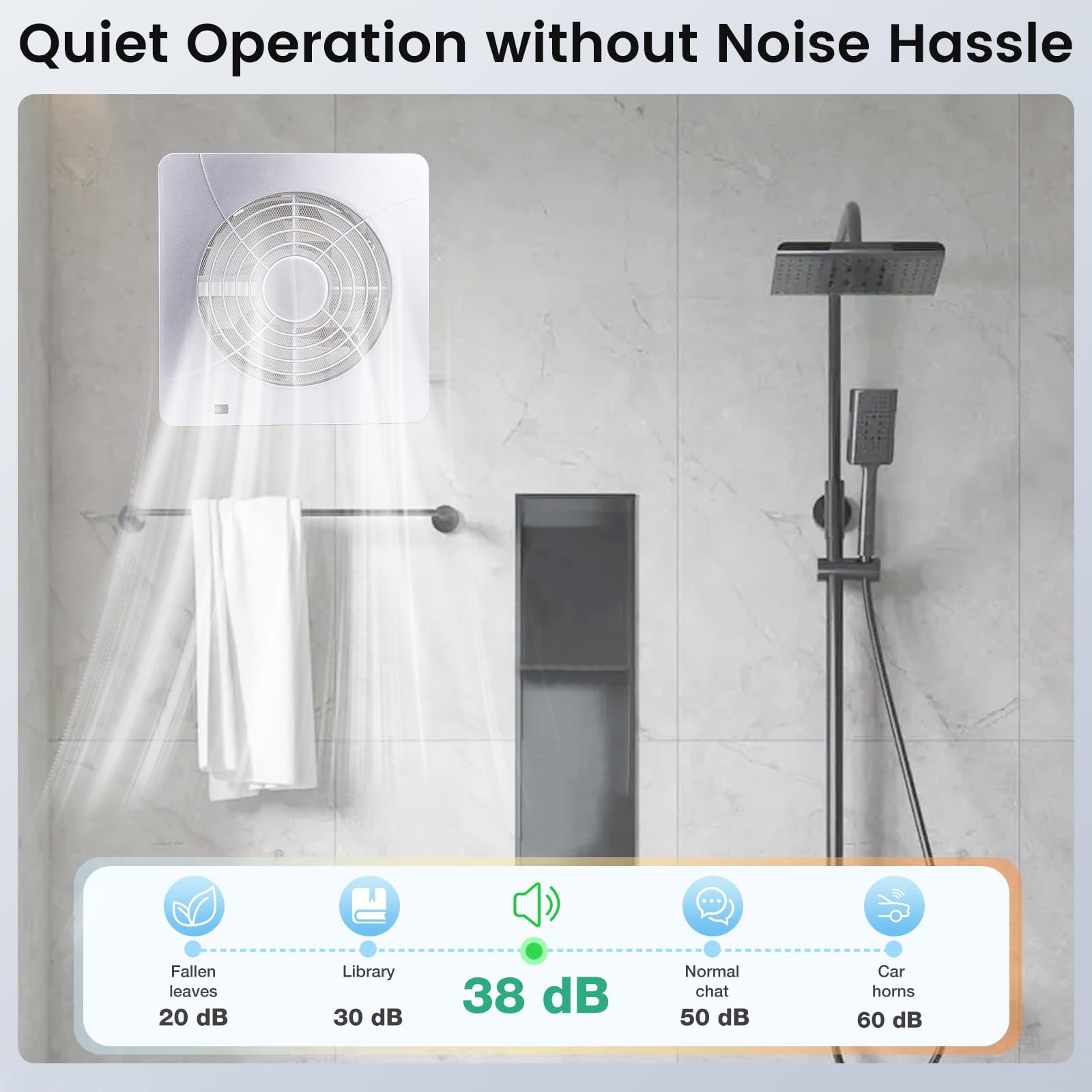 Fanspex 6'' Window Or Wall Mount Exhaust Fan With Mesh Screen, 5W Dc Brushless Small Exhaust Fan For Bathroom Kitchen Garage, 1.