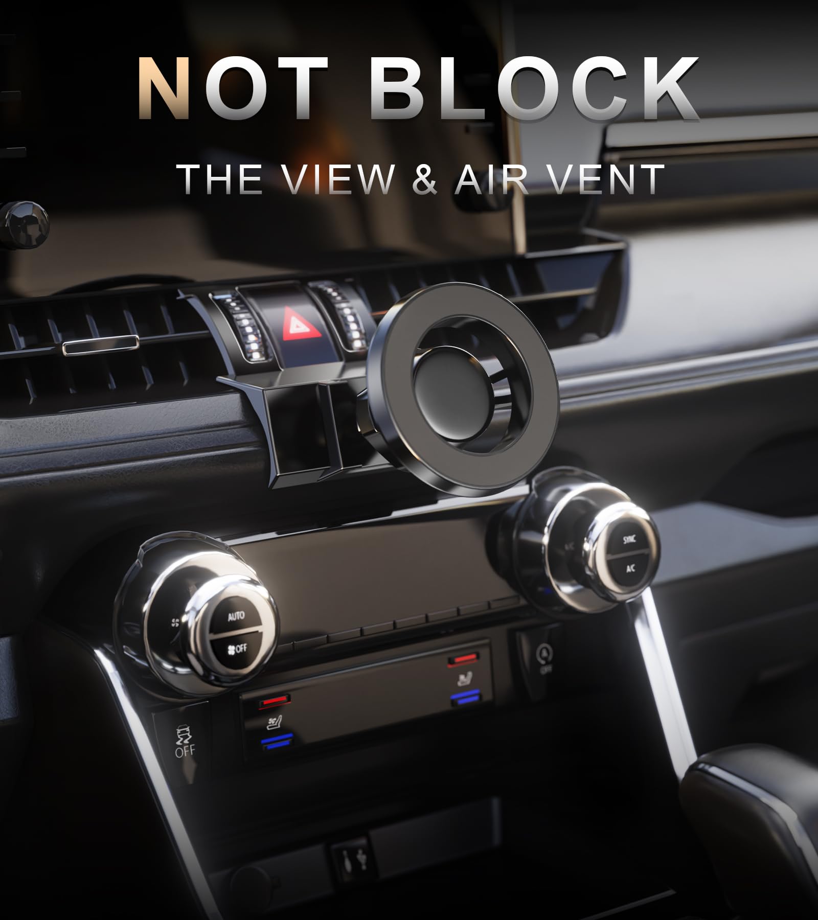 JDHDL MagSafe Car Mount for Toyota RAV4 (2019-2025) - Gold, Compatible with iPhone 16/15/14 Pro Max, Not for RAV4 LE