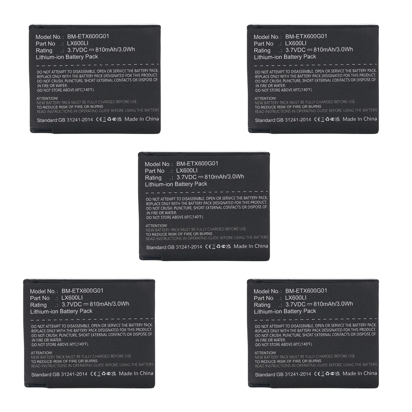 Bcxy 5 Pcs Battery Replacement For Eartec Hub Systems Hub Ultralite, Battery Part No Lx600Li