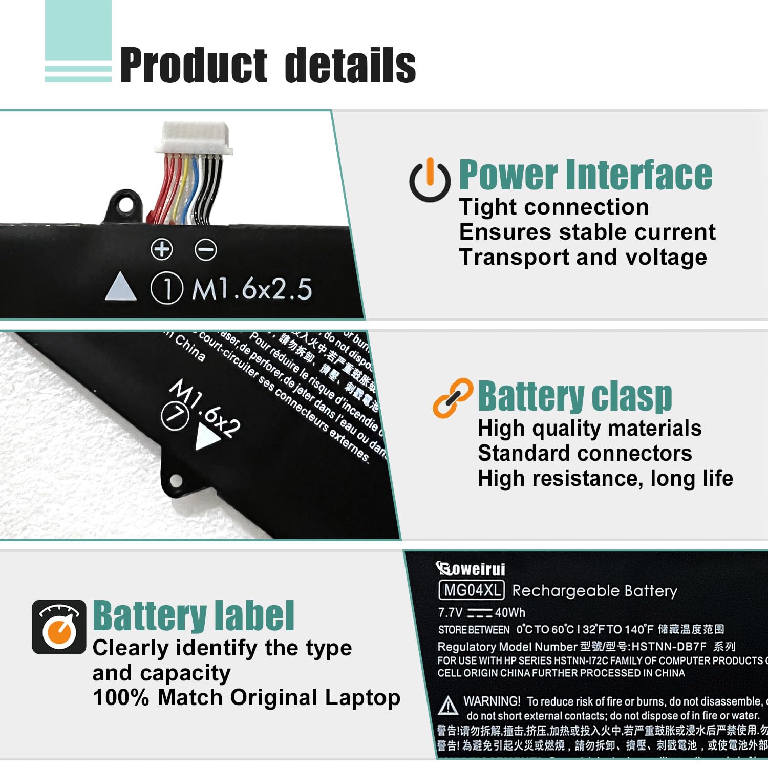 Boweirui Mg04Xl 812205 001 Laptop Battery Replacement For Hp Elite X2 1012 G1 Series Laptop Mg04 Hstnn 172C Hstnn I72C 812060 2B