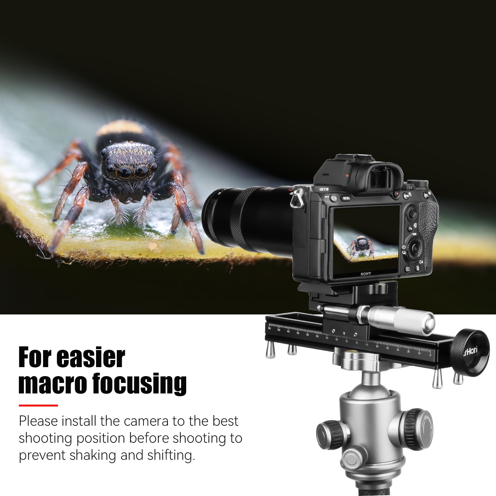 Astrhori Macro Focusing Rail Slider With Arca Quick Release Plate,Quick Adjustment Close Up And Macro Photography Precise Focus