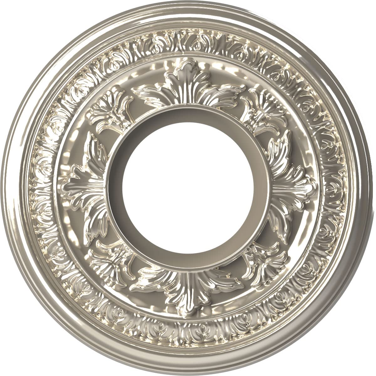 Ekena Millwork Cmp10Babcr Baltimore Thermoformed Pvc Ceiling Medallion (Fits Canopies Up To 4 1/4''), 10''Od X 3 1/2''Id X 3/4''