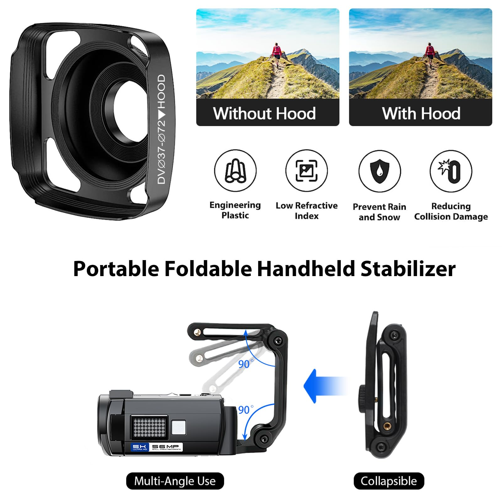 5K Video Camera Camcorder 56Mp Wifi Ir Night Vision Vlogging Camera, 16X Digital Zoom Touchscreen Youtubers Camera Recorder With